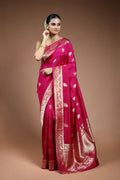 Rani Mango Silk Saree with Blouse Piece