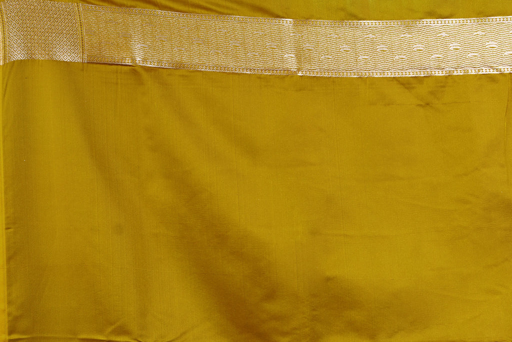 Mustard Ghat Katan Banarasi Saree with Blouse Piece