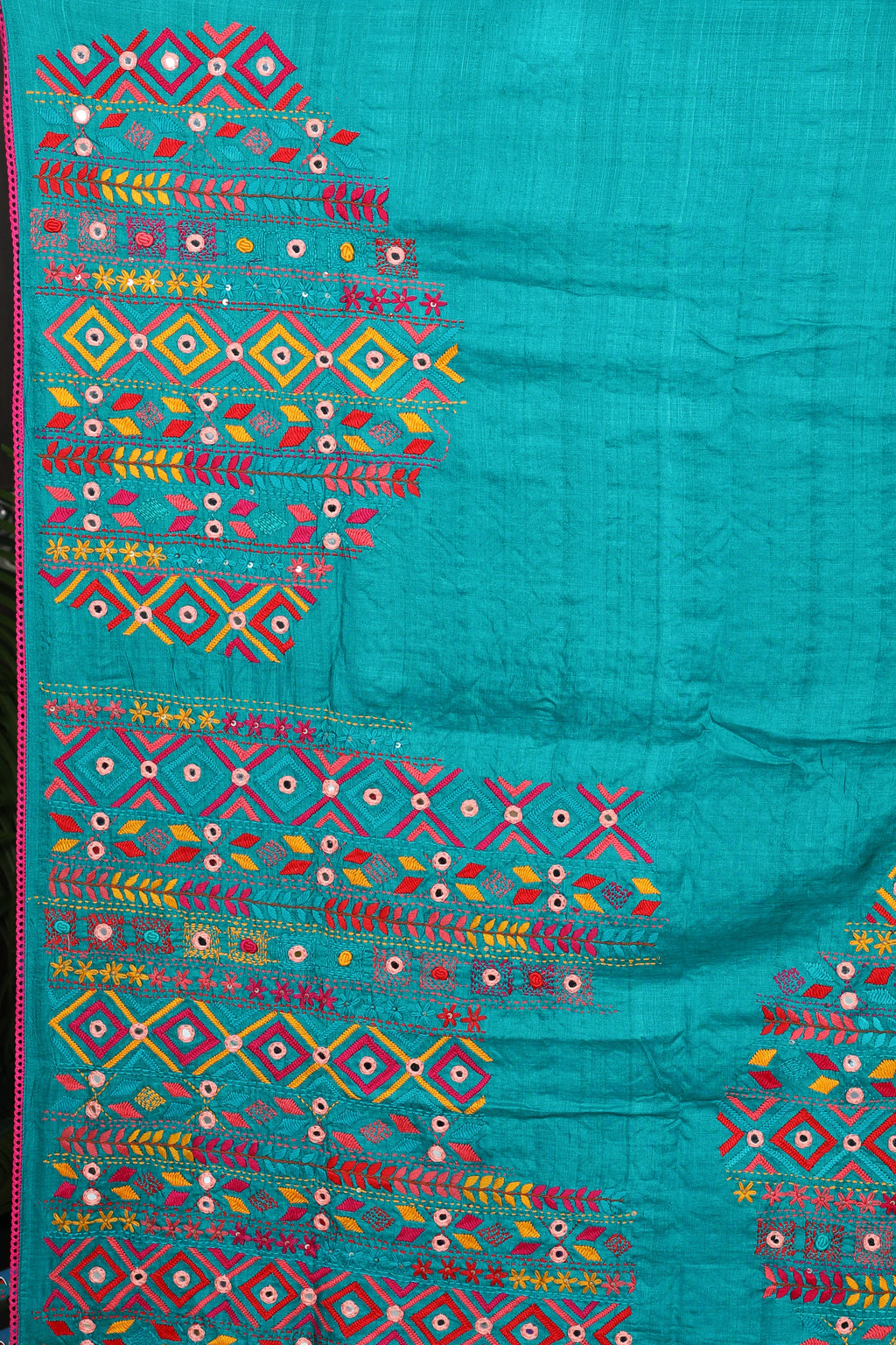 Multicolor Tussar Fusion Saree with Blouse Piece