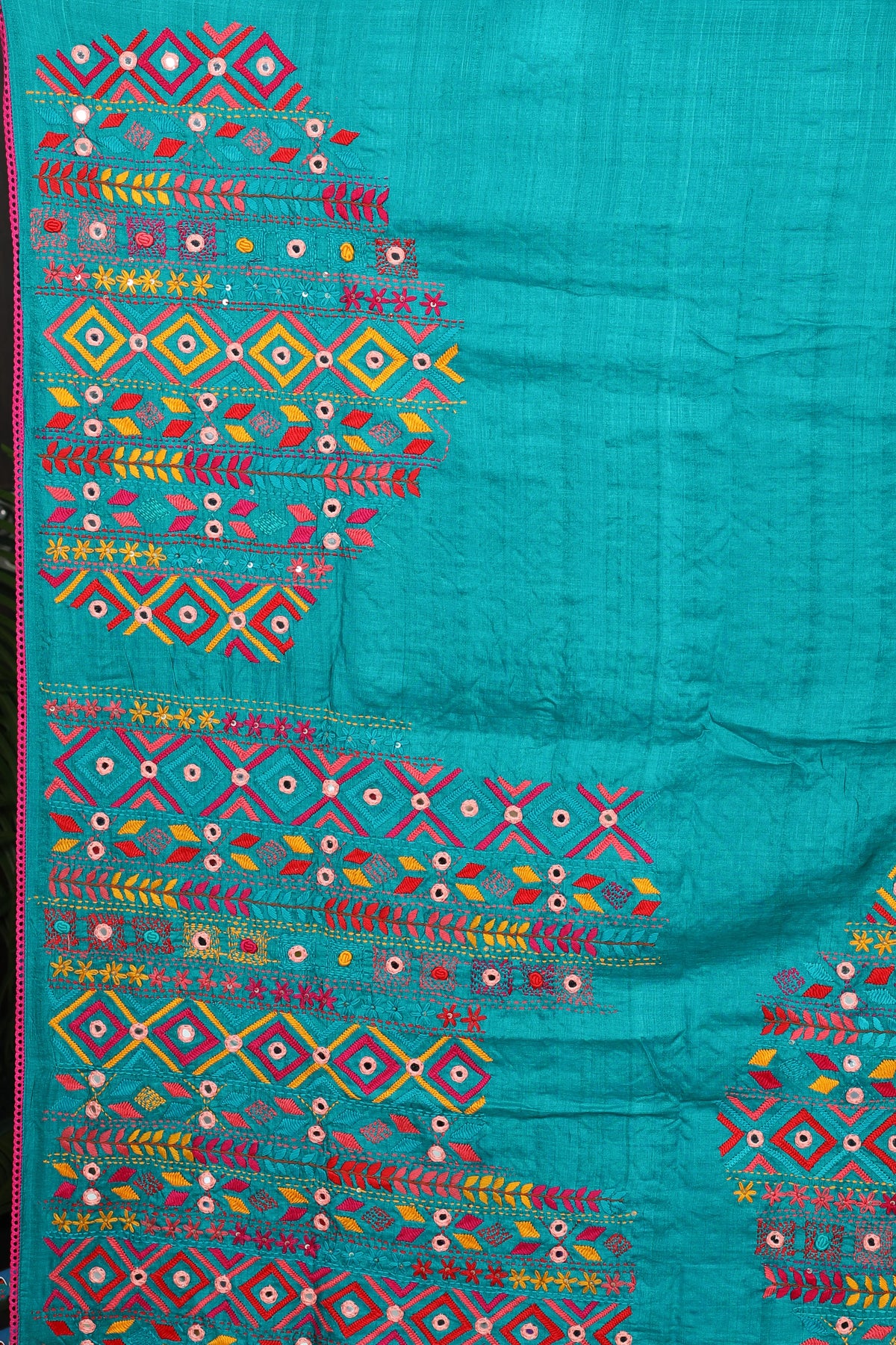Multicolor Tussar Fusion Saree with Blouse Piece
