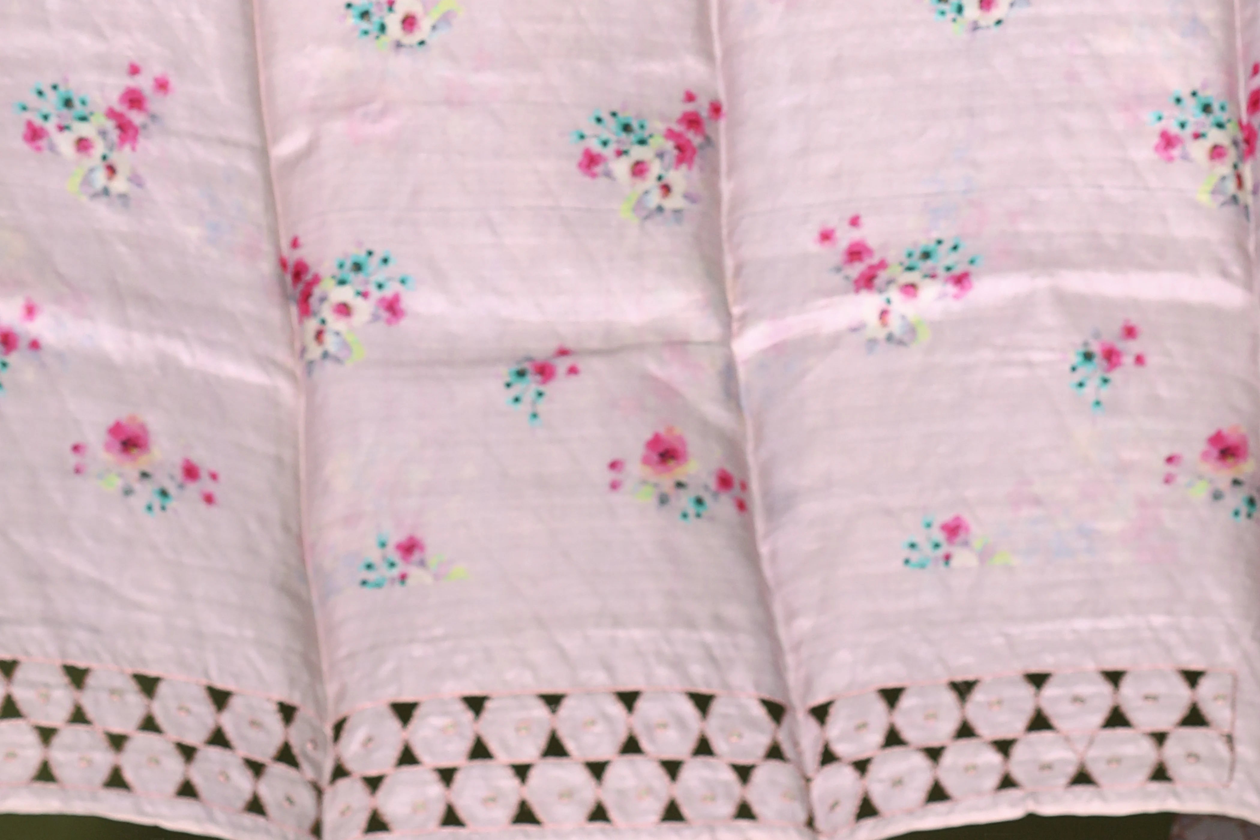 Baby Pink Tussar Saree with Blouse Piece