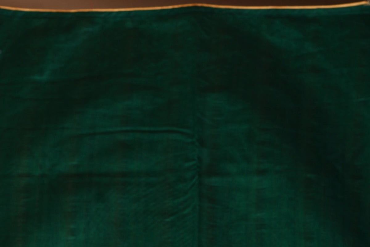 Bottle Green Blended Semi Tussar Saree with Blouse Piece