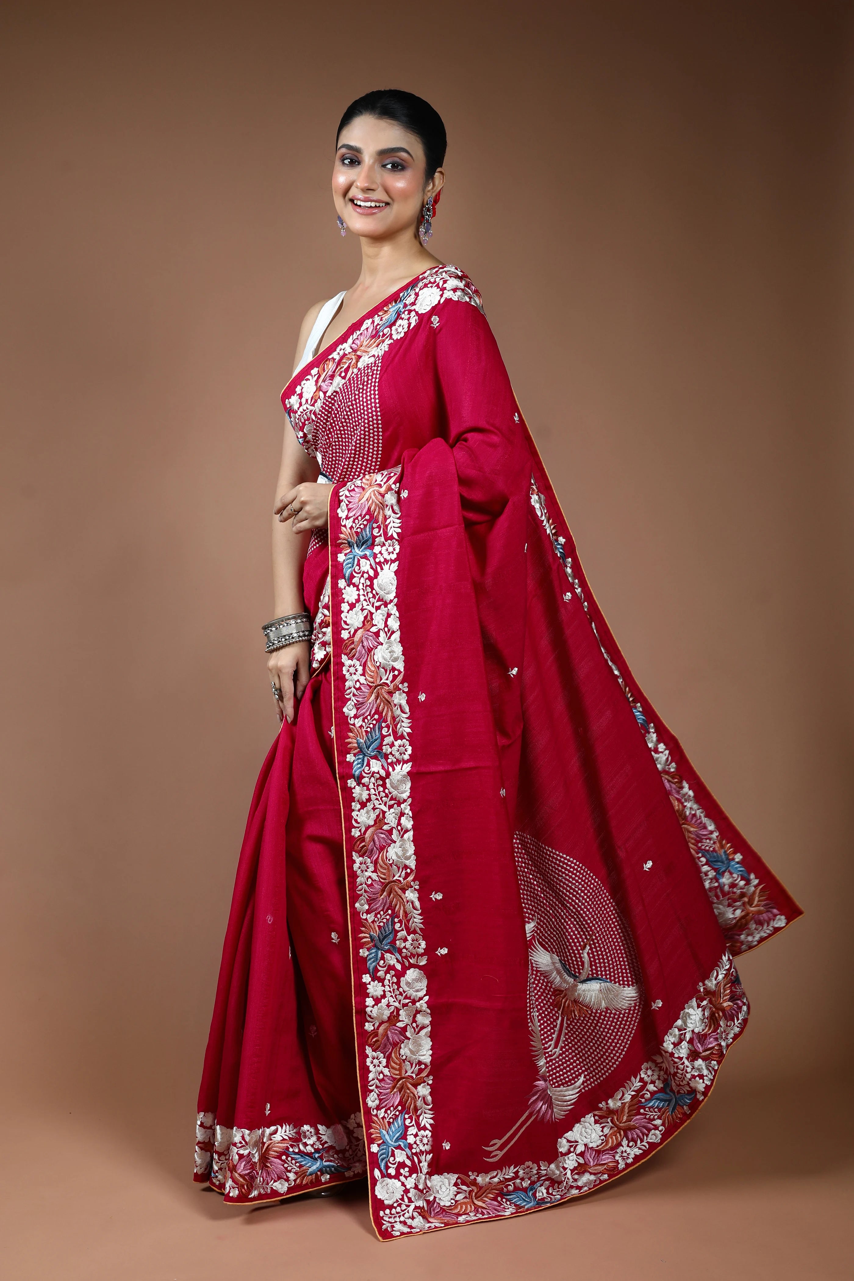 Rani Blended Semi Tussar Saree with Blouse Piece