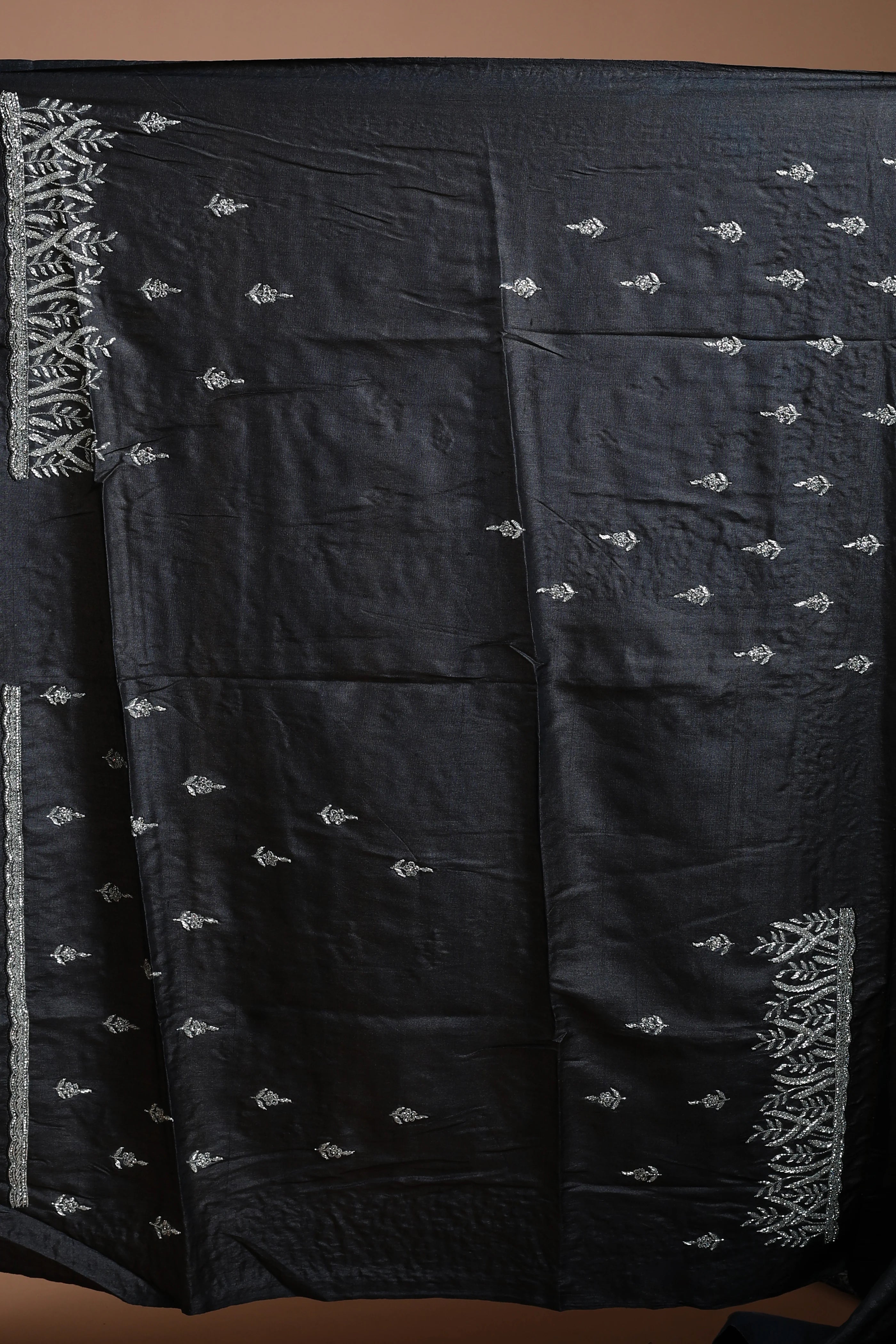 Black Tussar Saree with Blouse Piece