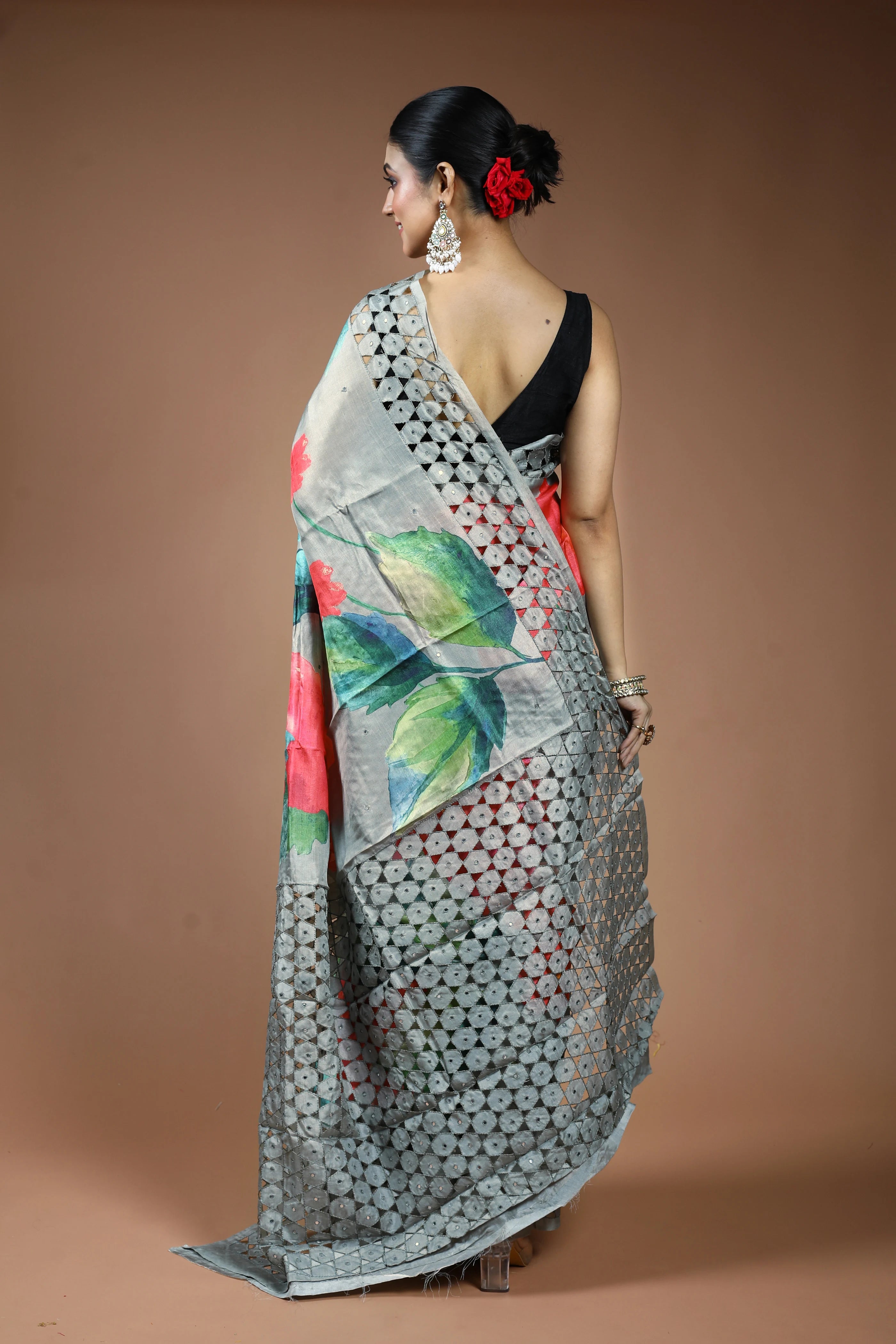 Grey Tussar Saree with Blouse Piece