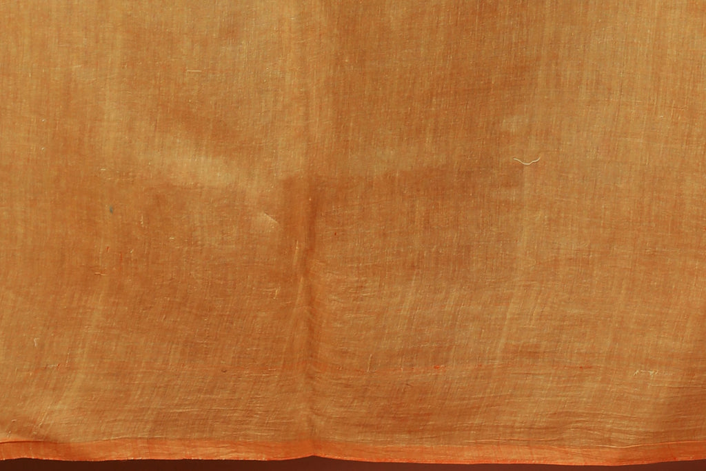 Orange Tussar Jamdani Saree with Blouse Piece
