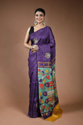 Purple Tussar Saree with Blouse Piece
