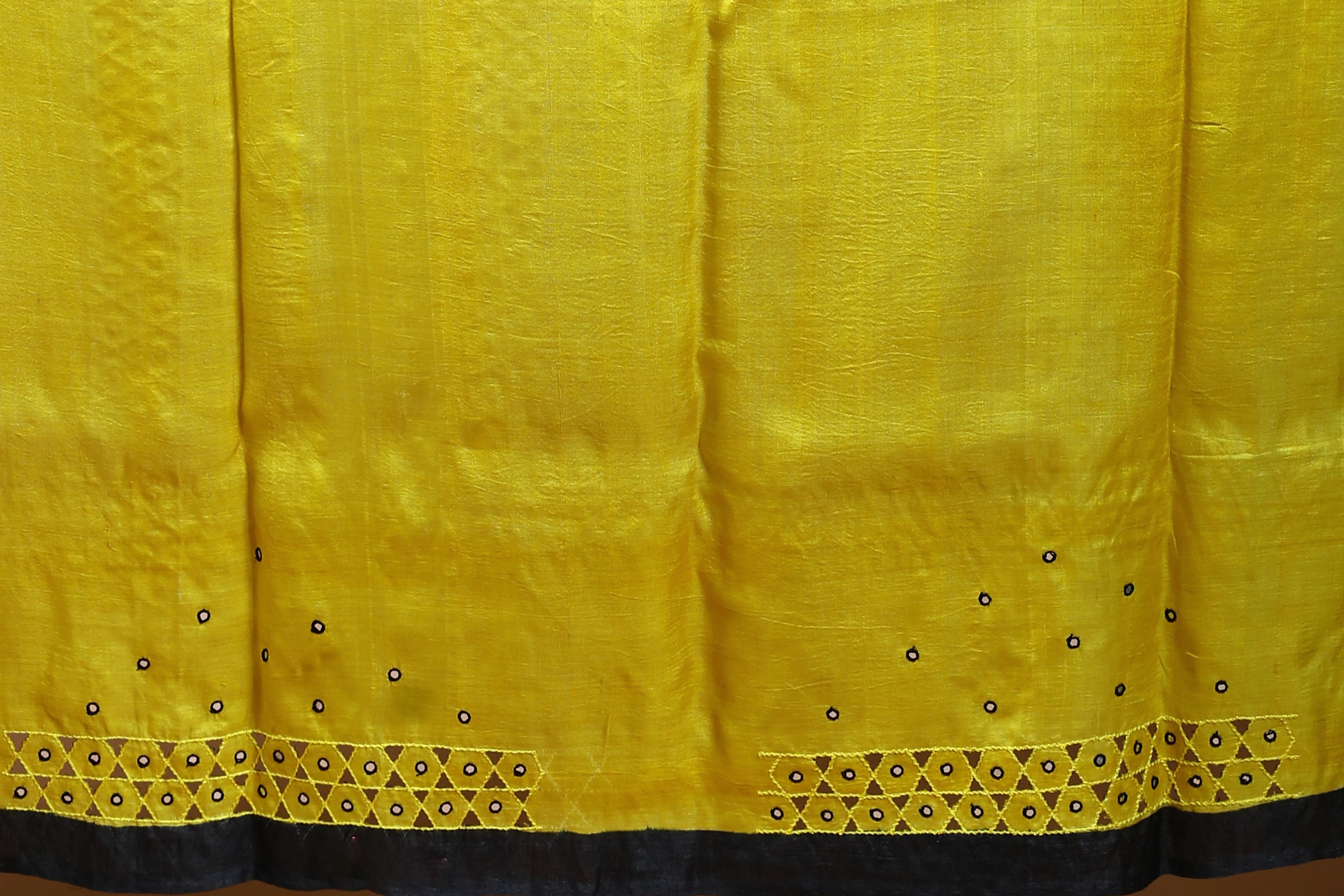 Beige and Yellow Tussar Saree with Blouse Piece