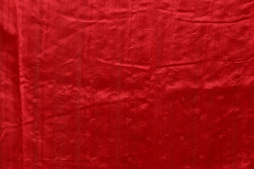 Red Blended Semi Tussar Saree with Blouse Piece