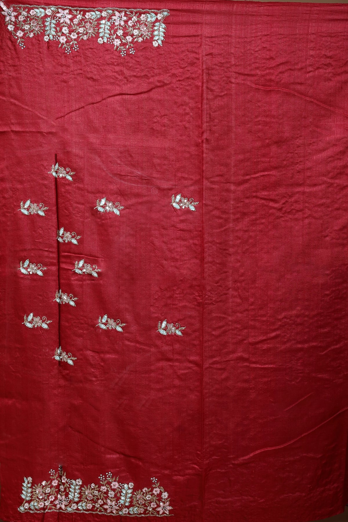 Reddis Maroon Tussar Saree with Blouse Piece