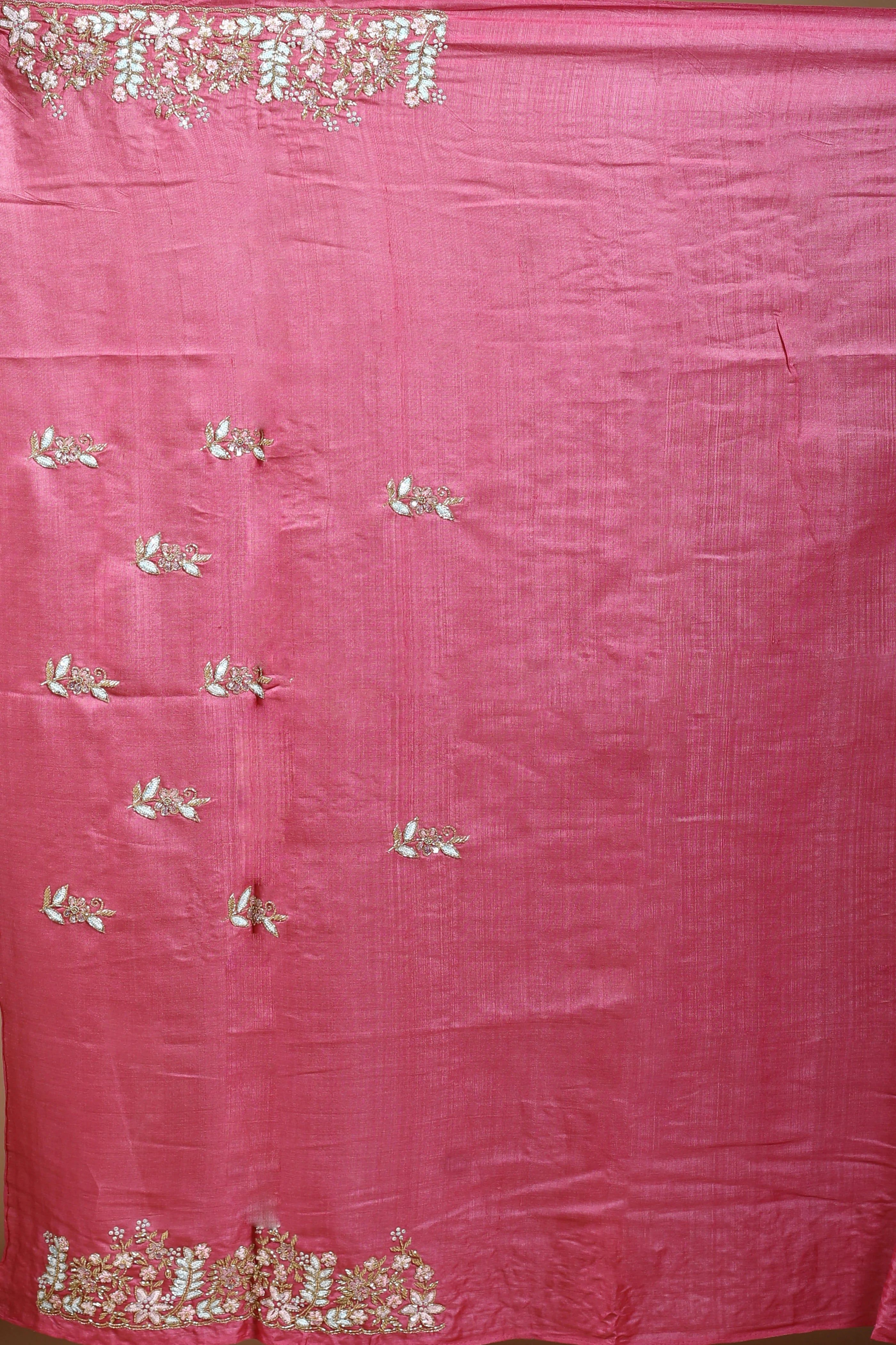 Light Pink Tussar Saree with Blouse Piece