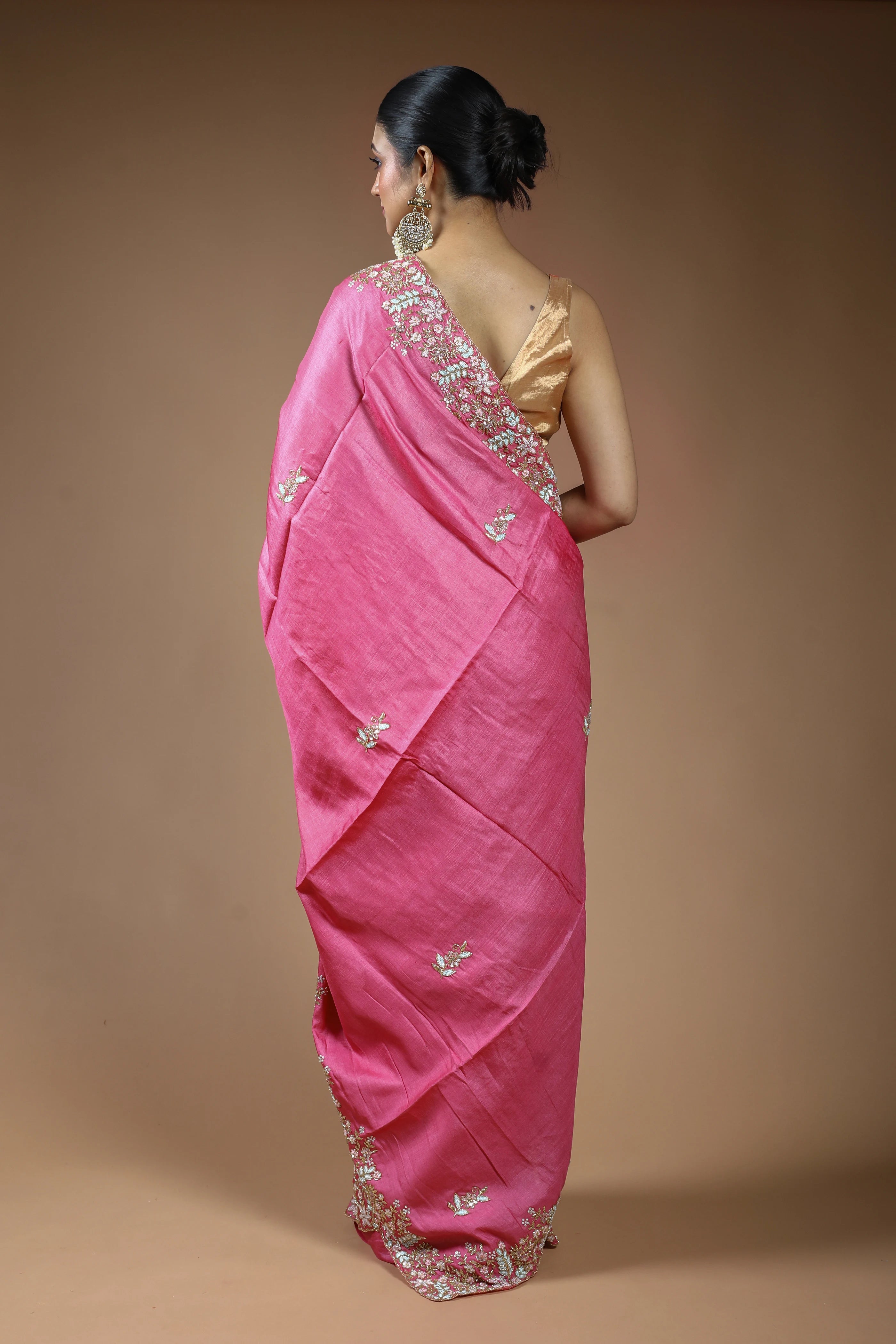 Light Pink Tussar Saree with Blouse Piece