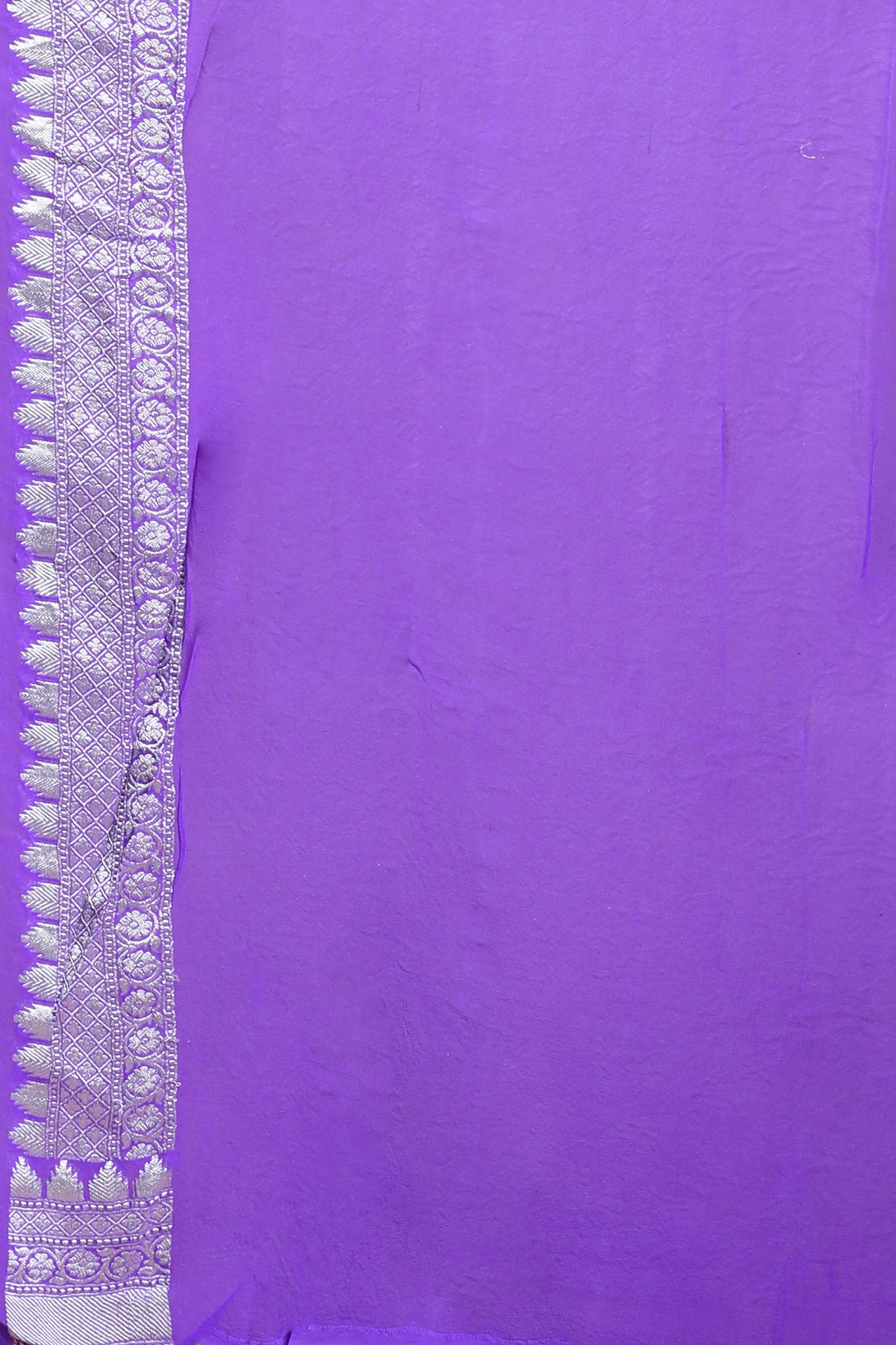 Mauve Georgette Banarasi Saree with Blouse Piece