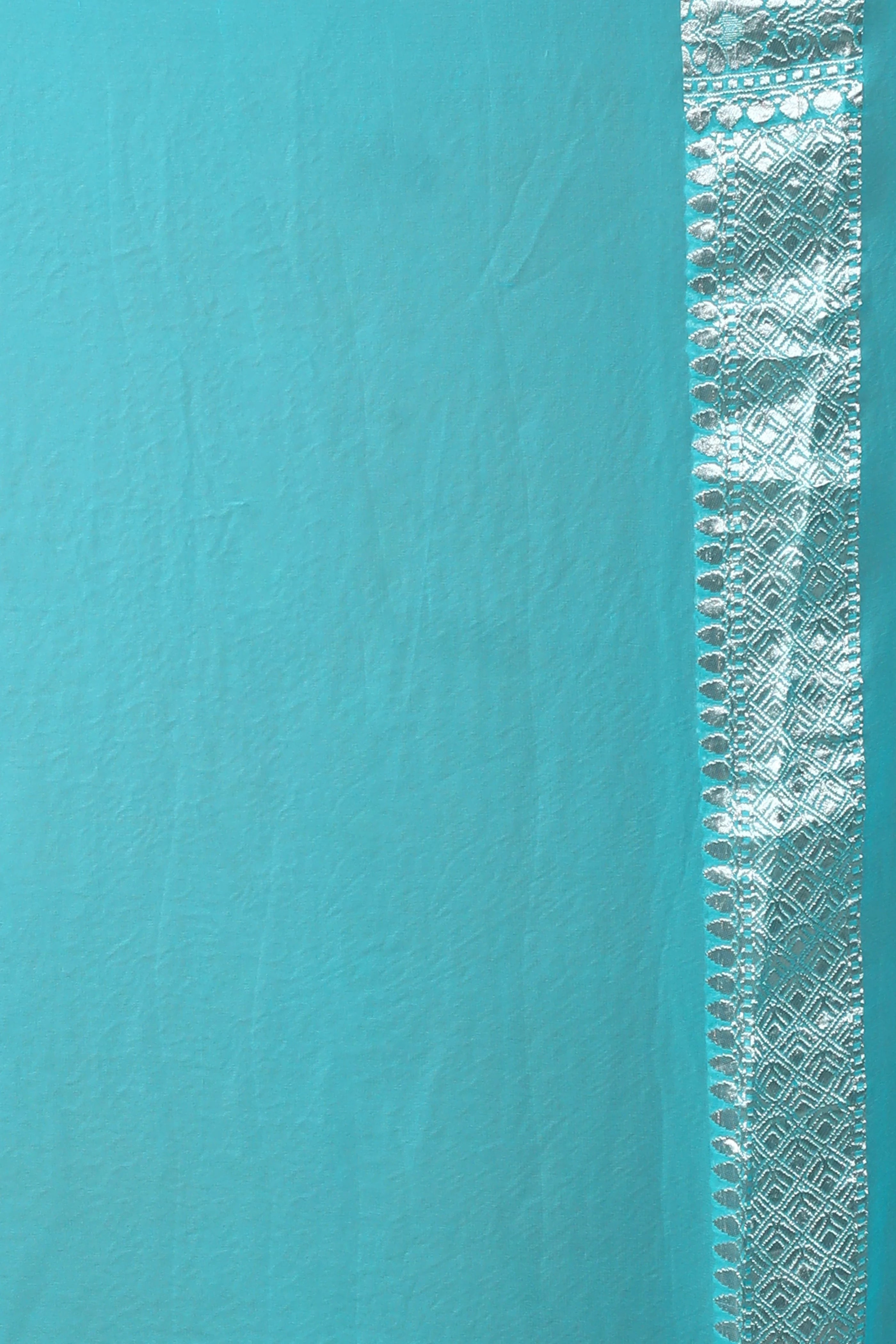 Sea Green Georgette Banarasi Saree with Blouse Piece