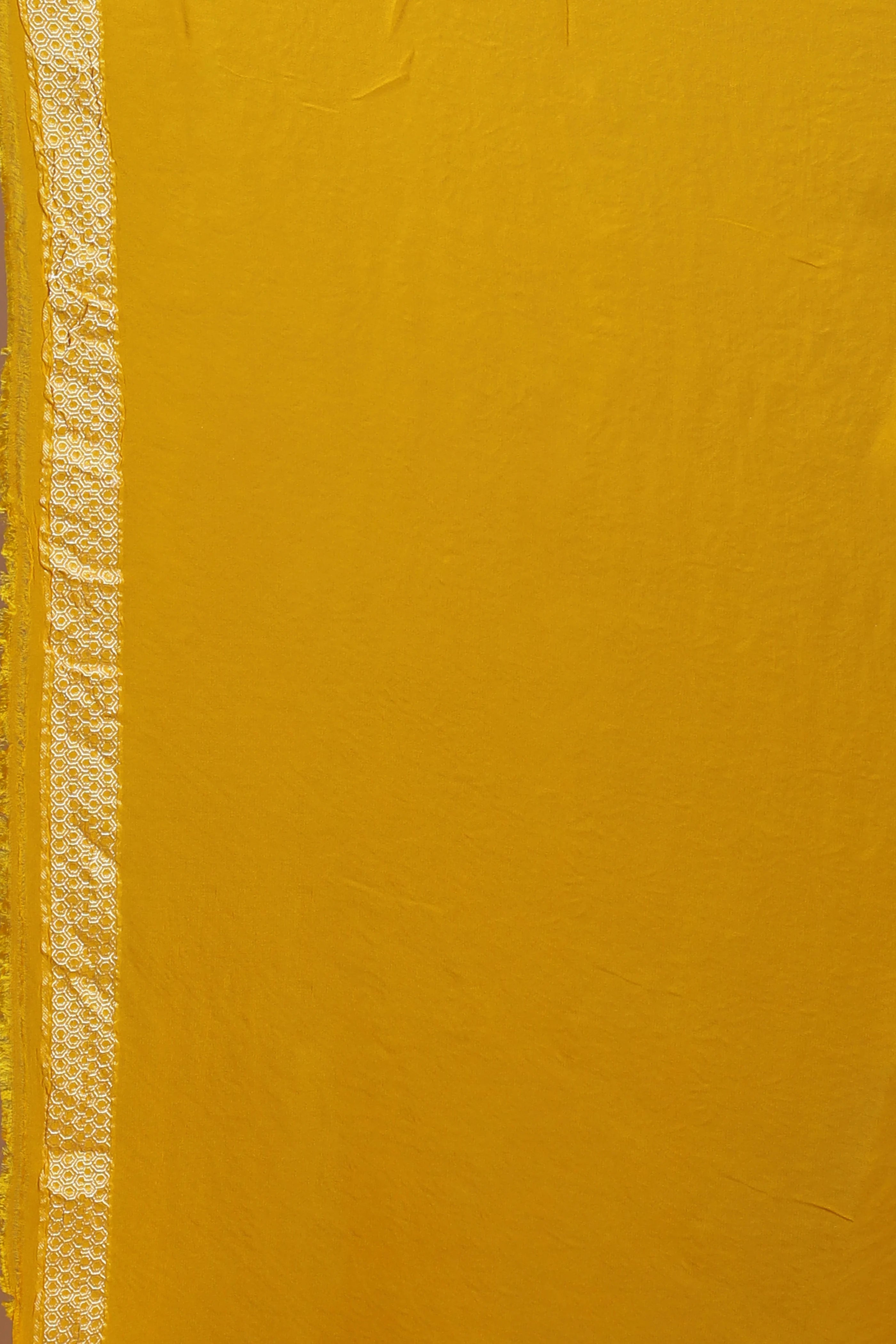 Yellow Georgette Banarasi Saree with Blouse Piece