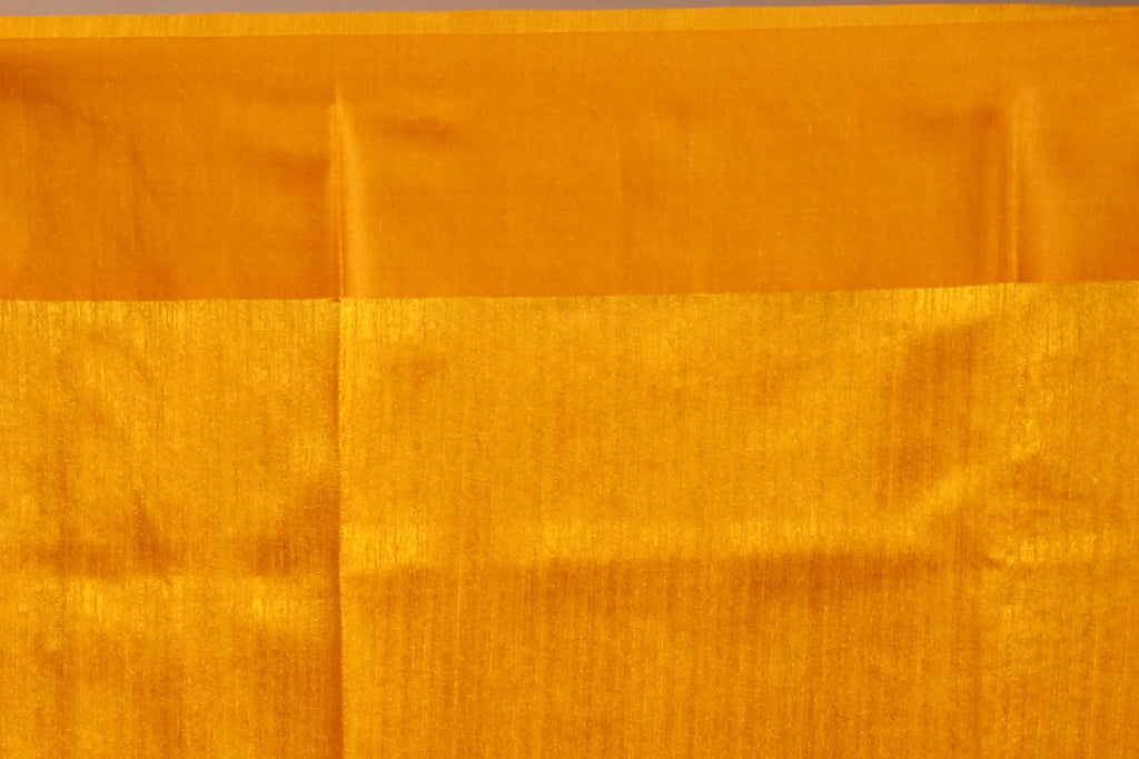 Yellow Semi Raw Silk Saree with Blouse Piece