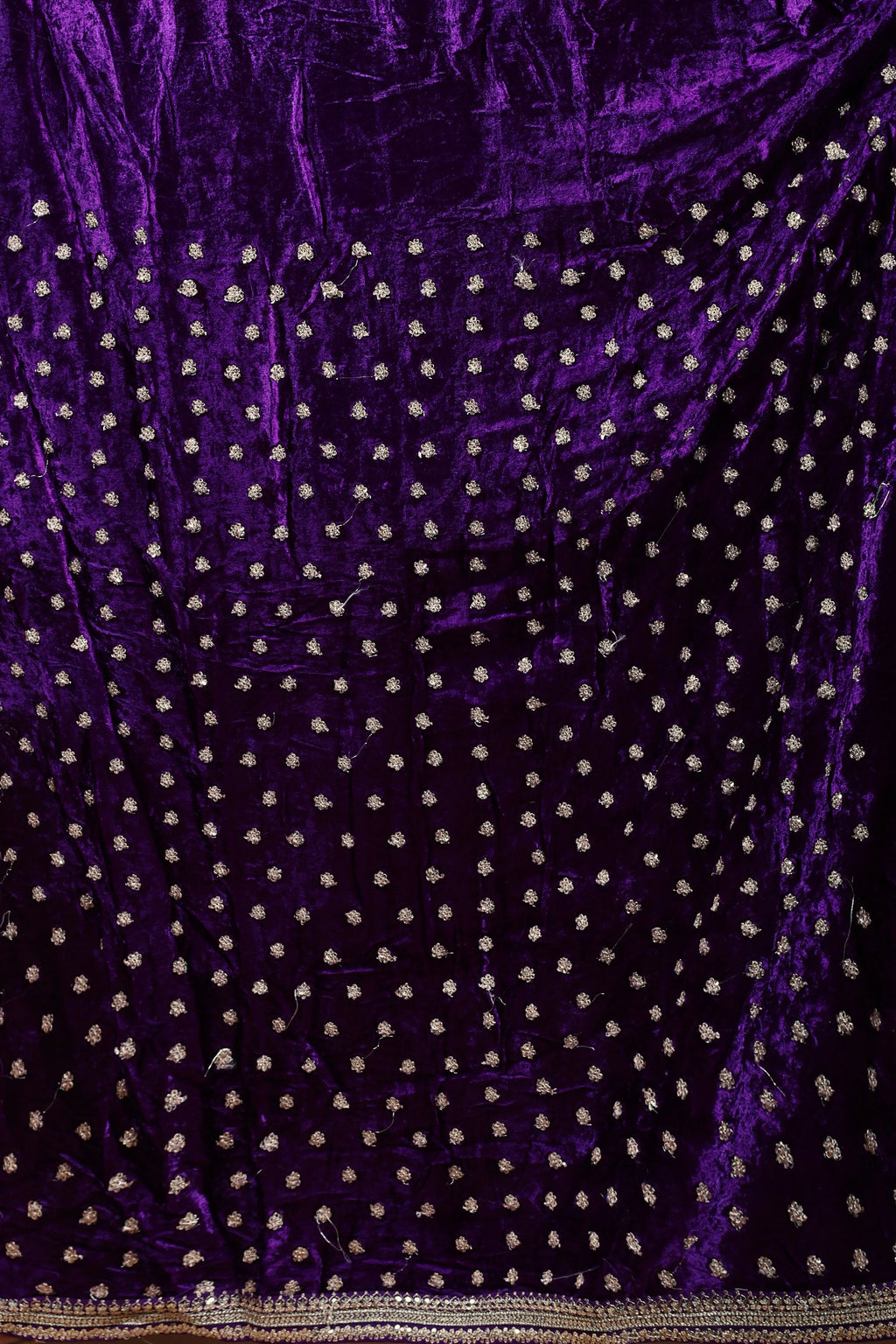 Purple Satin Saree with Blouse Piece