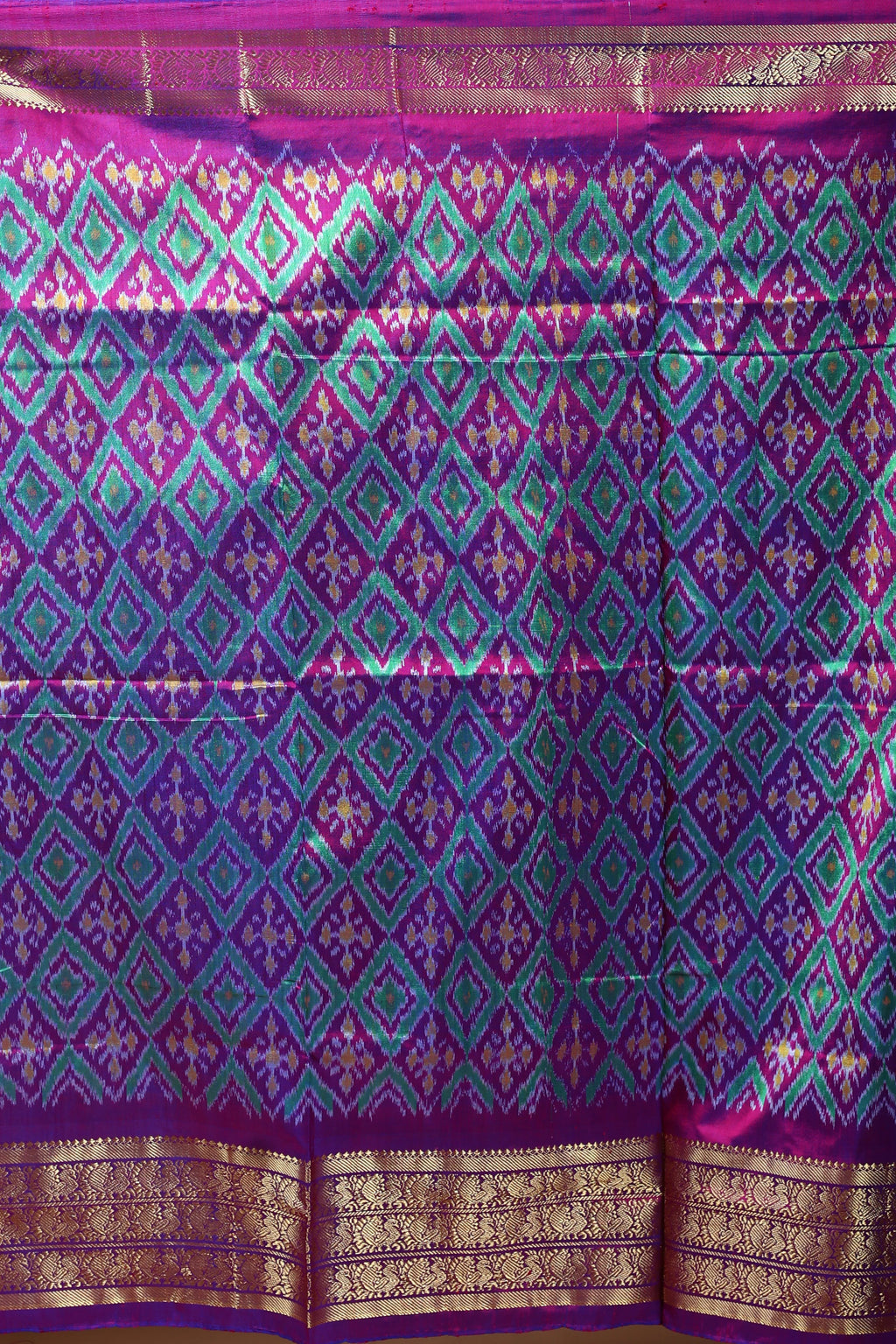Olive Green Pochampally Silk Saree with Blouse Piece