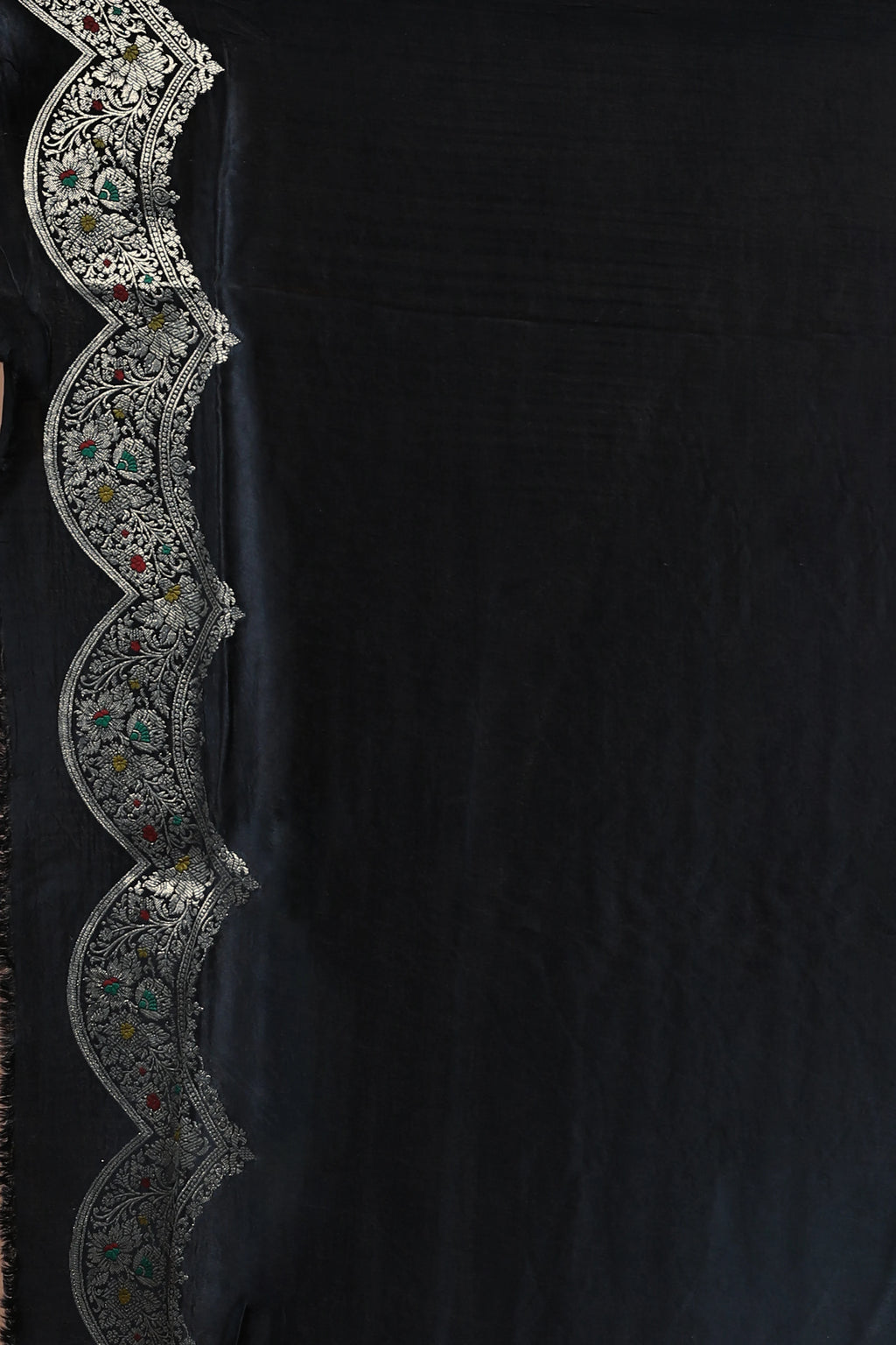 Black Semi Mashru Saree with Blouse Piece