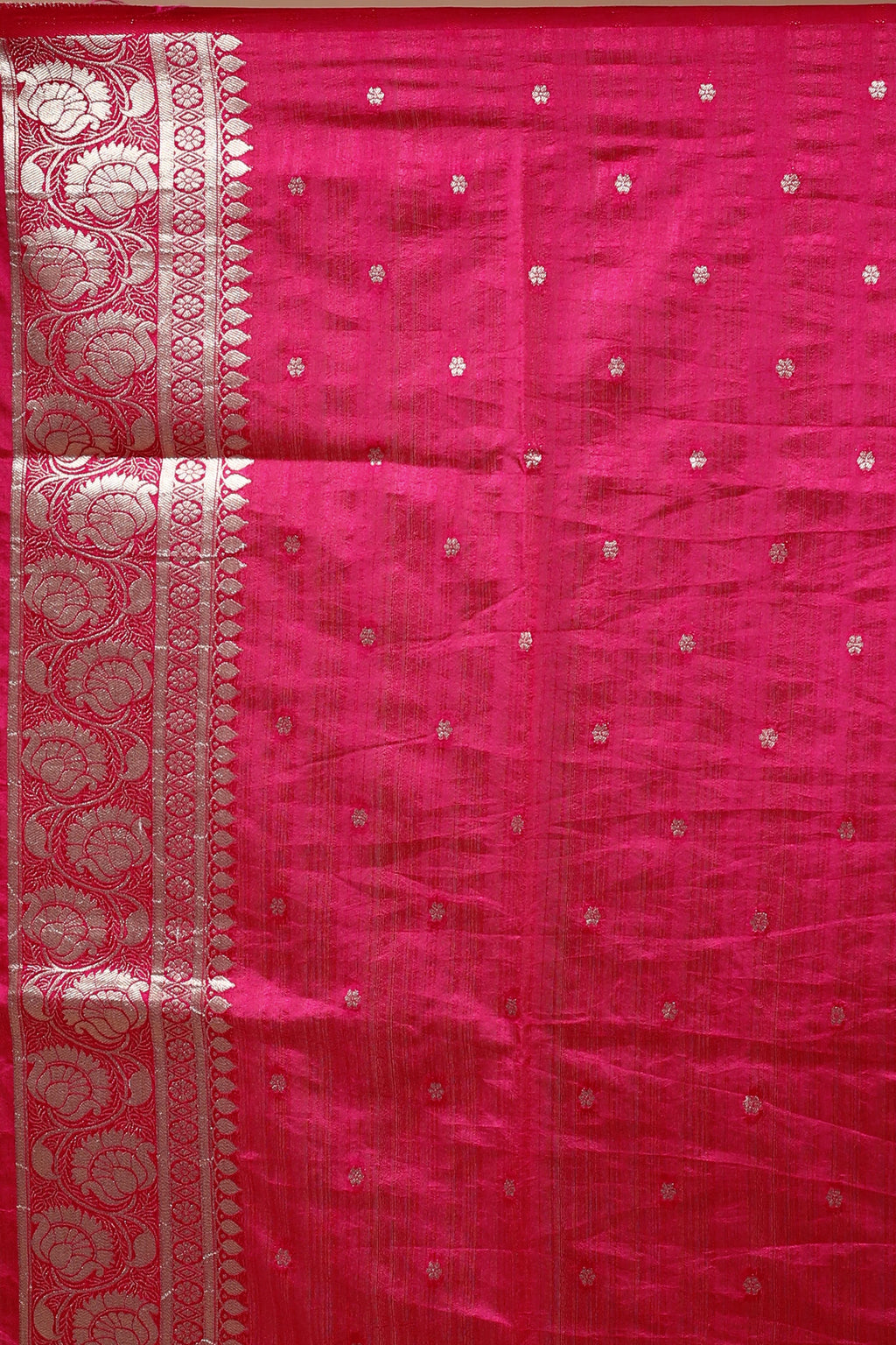 Peach Blended Linen Banarasi Saree with Blouse Piece
