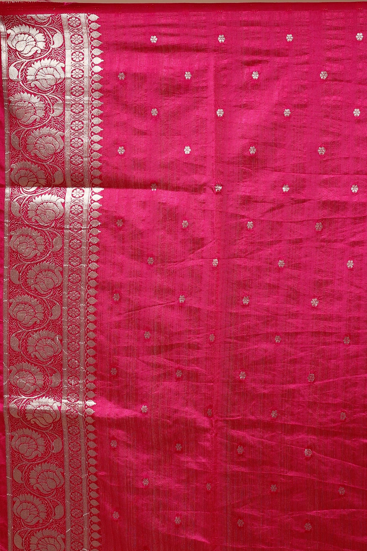 Peach Blended Linen Banarasi Saree with Blouse Piece