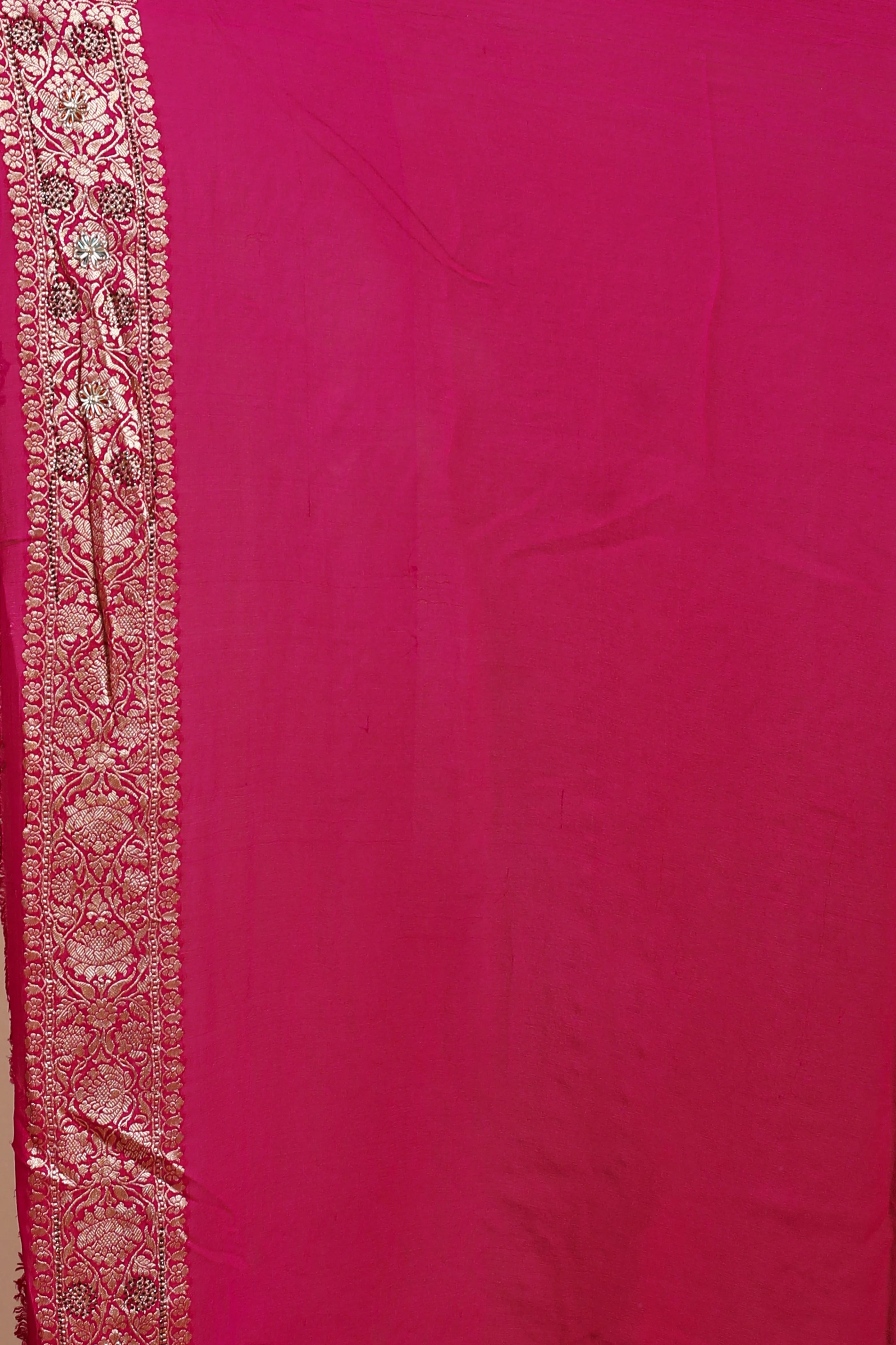 Rani Georgette Banarasi Saree with Blouse Piece