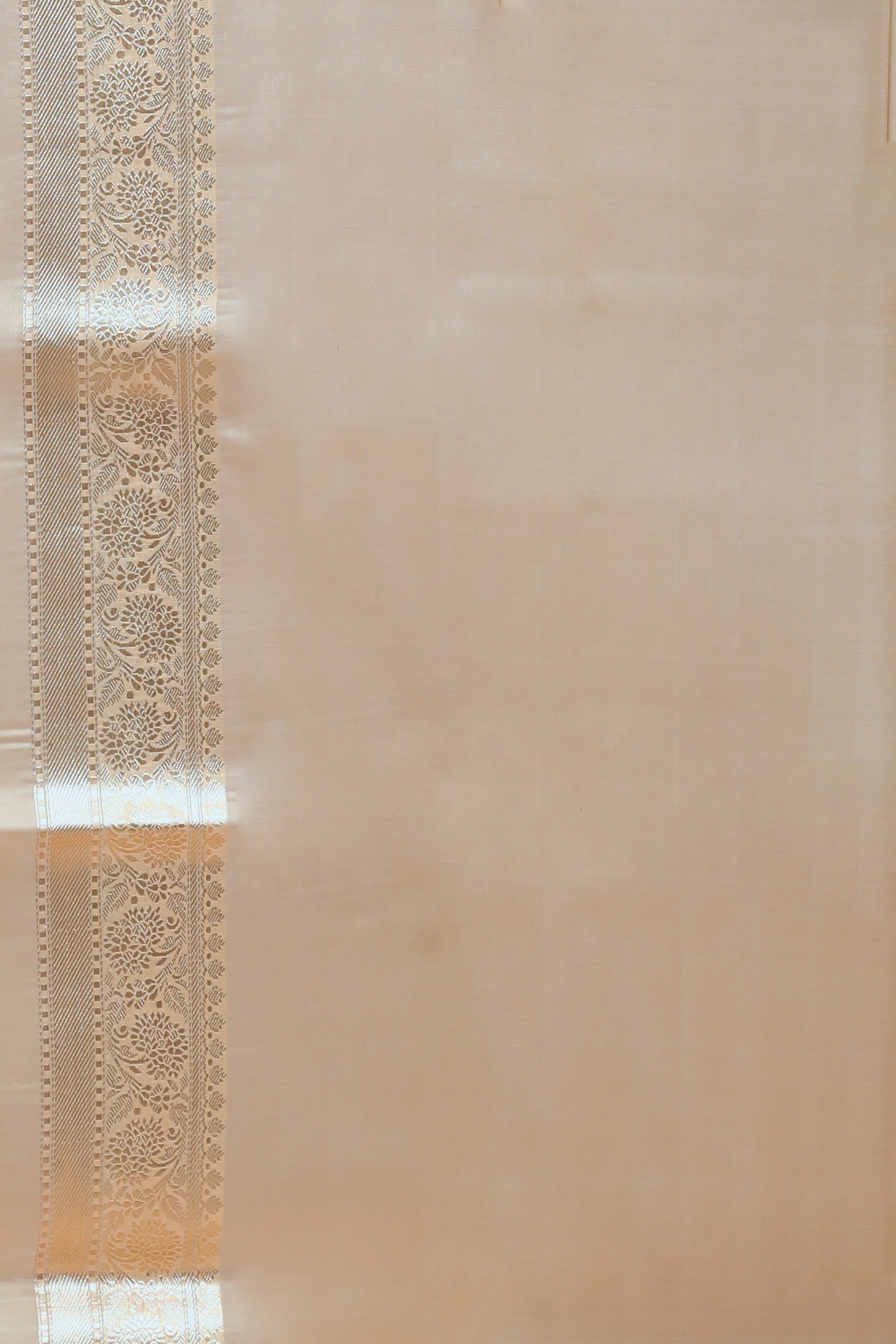 Beige Kora Banarasi Saree with Blouse Piece