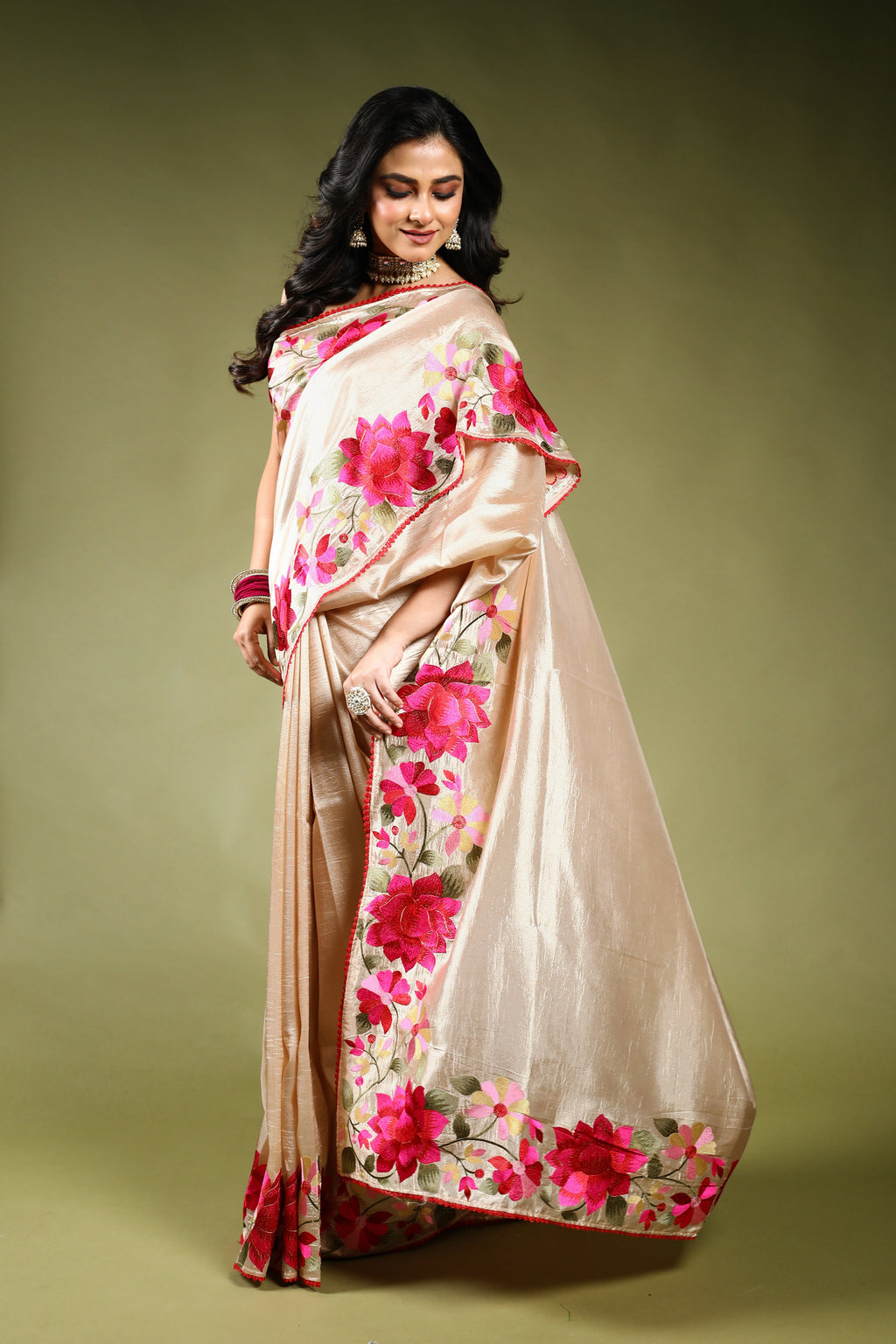 Beige Semi Silk Saree with Blouse Piece