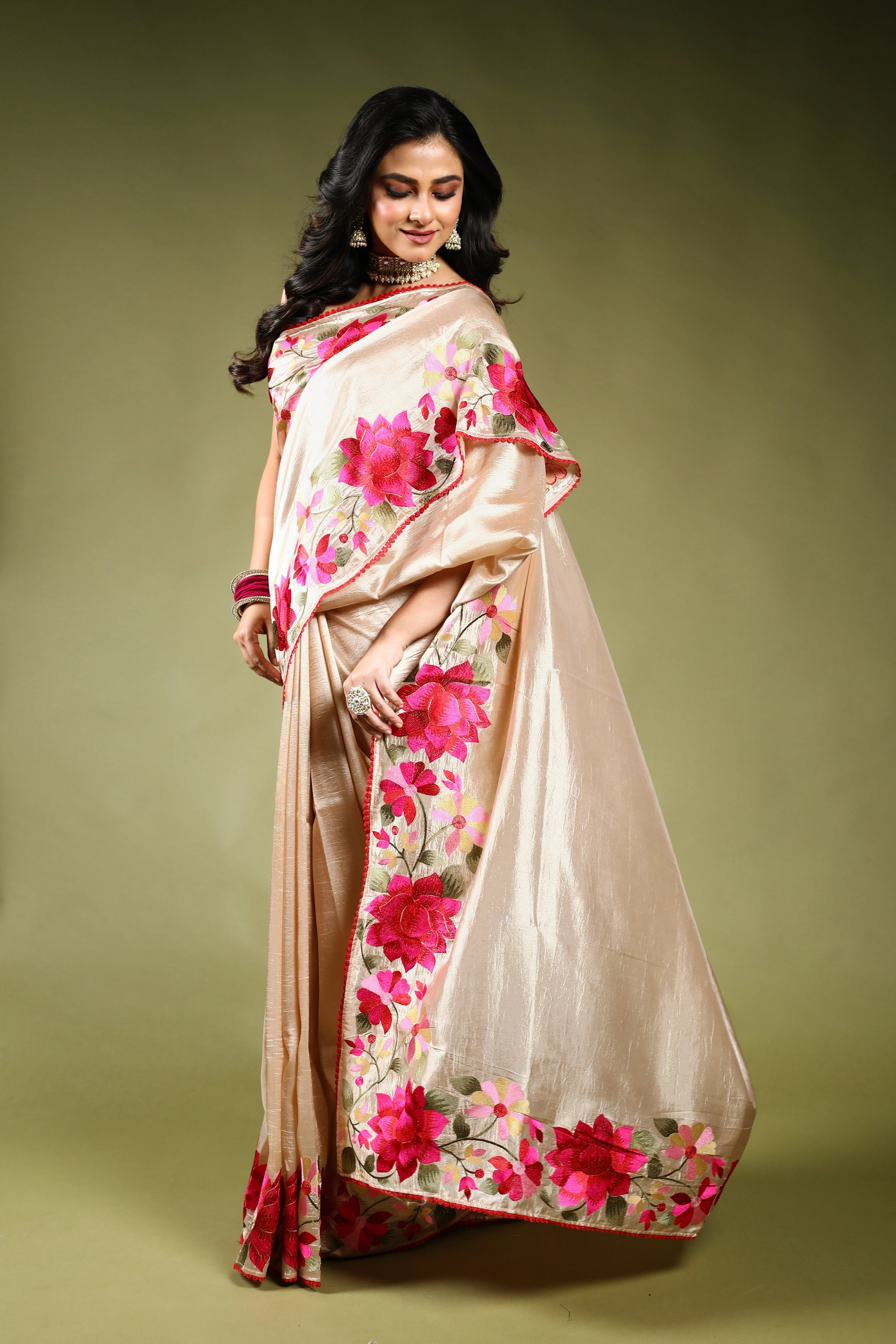 Beige Semi Silk Saree with Blouse Piece