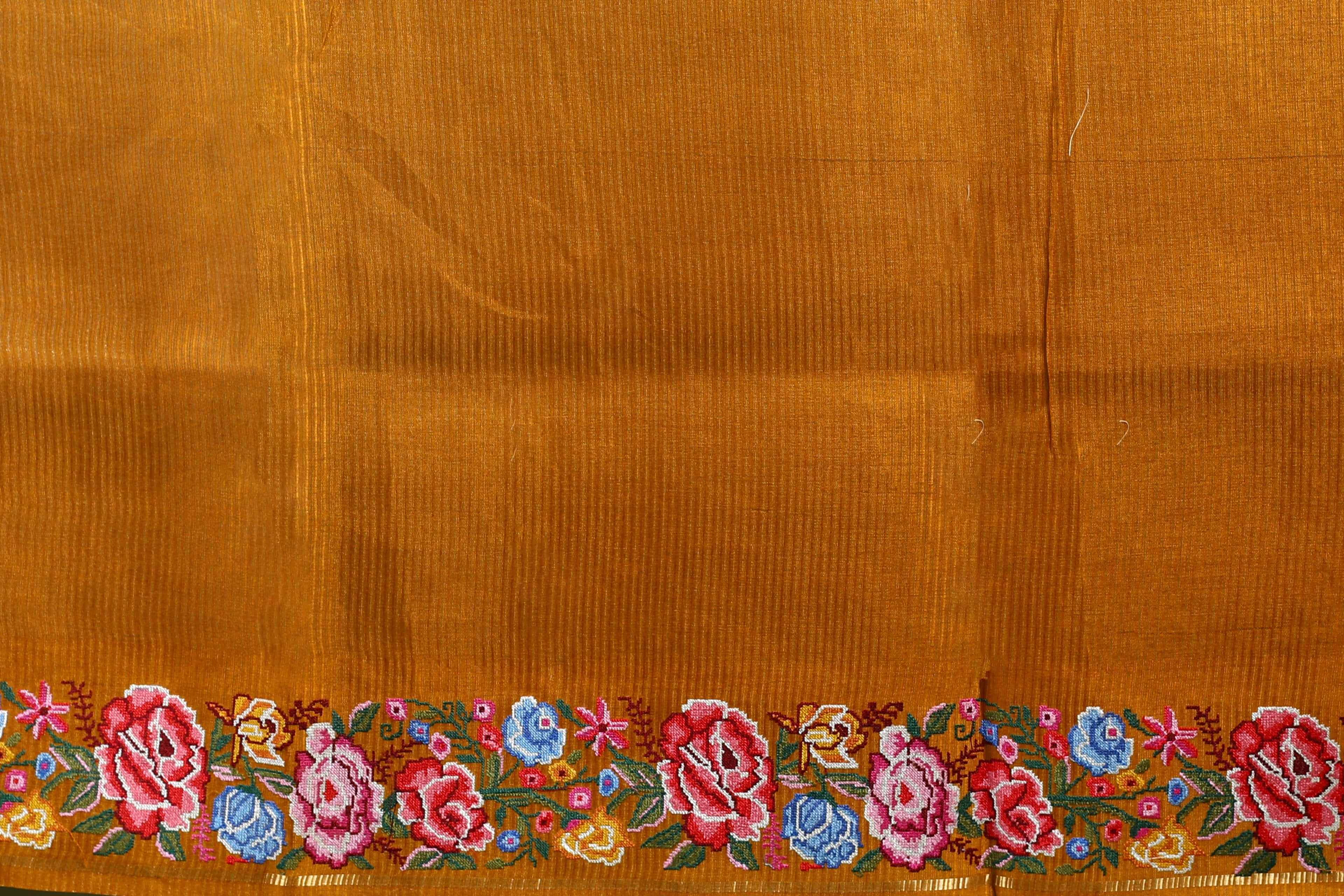 Mustard Yellow Semi Tussar Saree with Blouse Piece