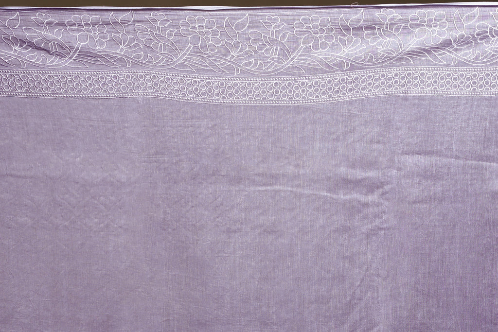 Cotton Chikankari Saree with Blouse Piece