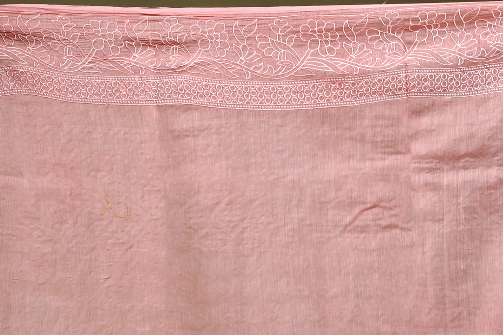 Cotton Chikankari Saree with Blouse Piece