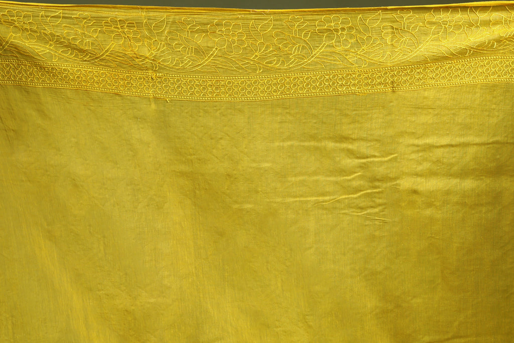 Cotton Chikankari Saree with Blouse Piece