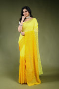 Cotton Chikankari Saree with Blouse Piece