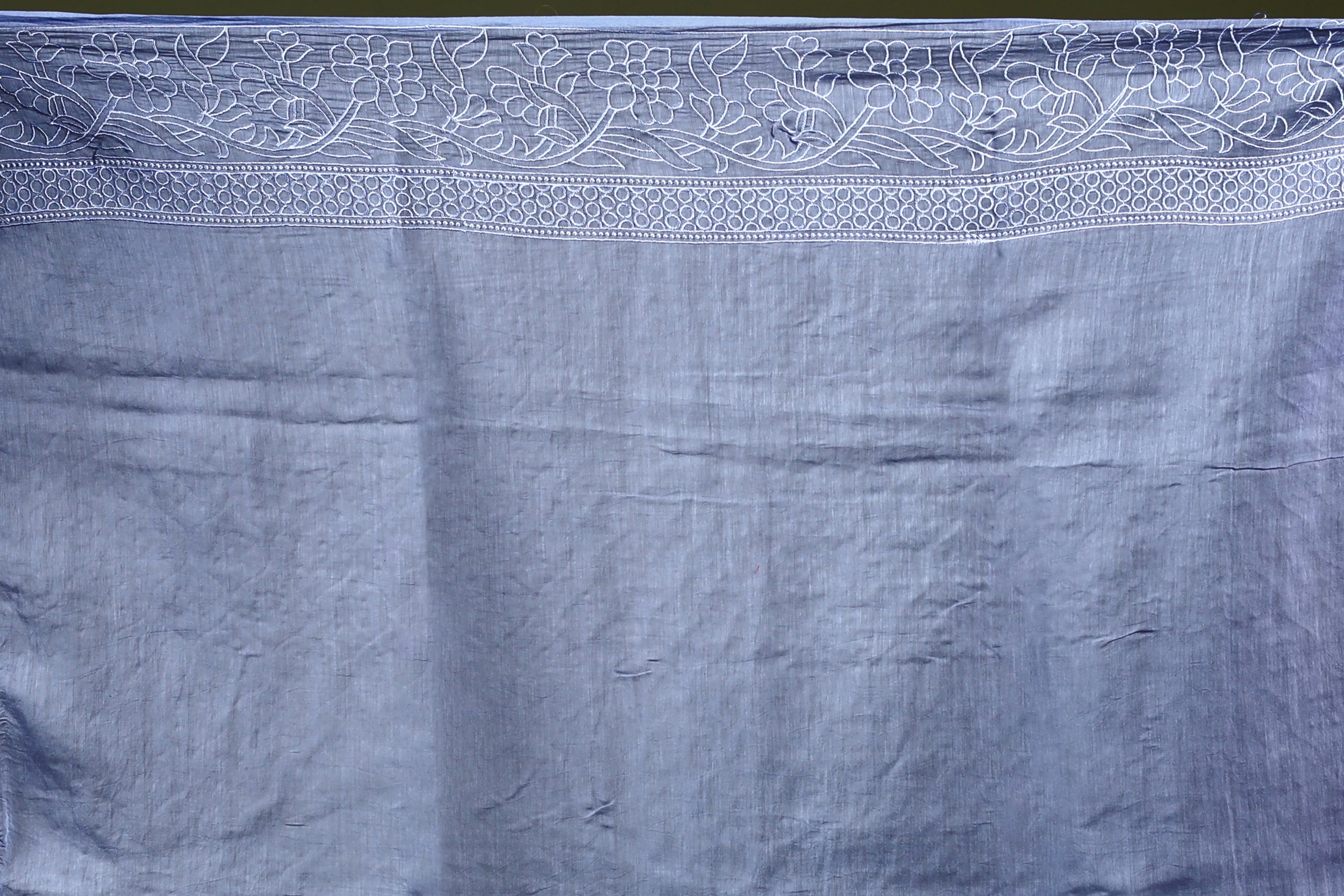 Cotton Chikankari Saree with Blouse Piece
