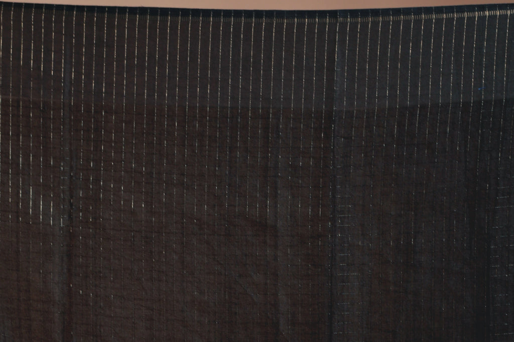 Black Semi Tussar Saree with Blouse Piece