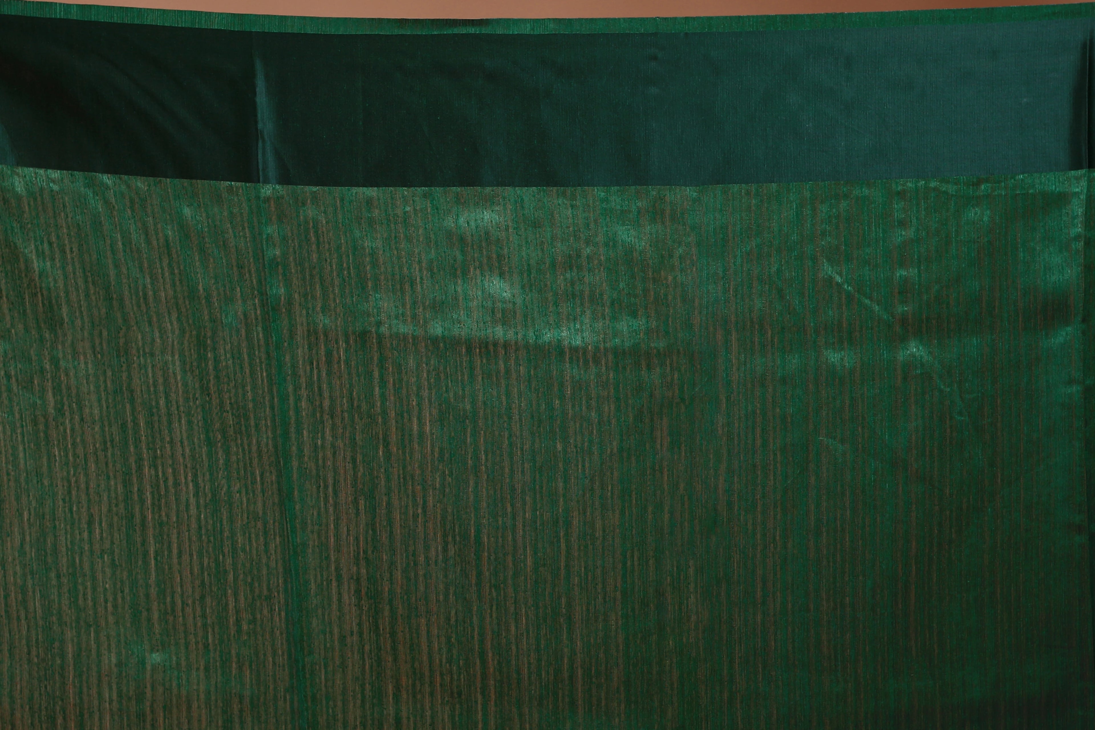 Bottle Green Semi Raw Silk Saree with Blouse Piece