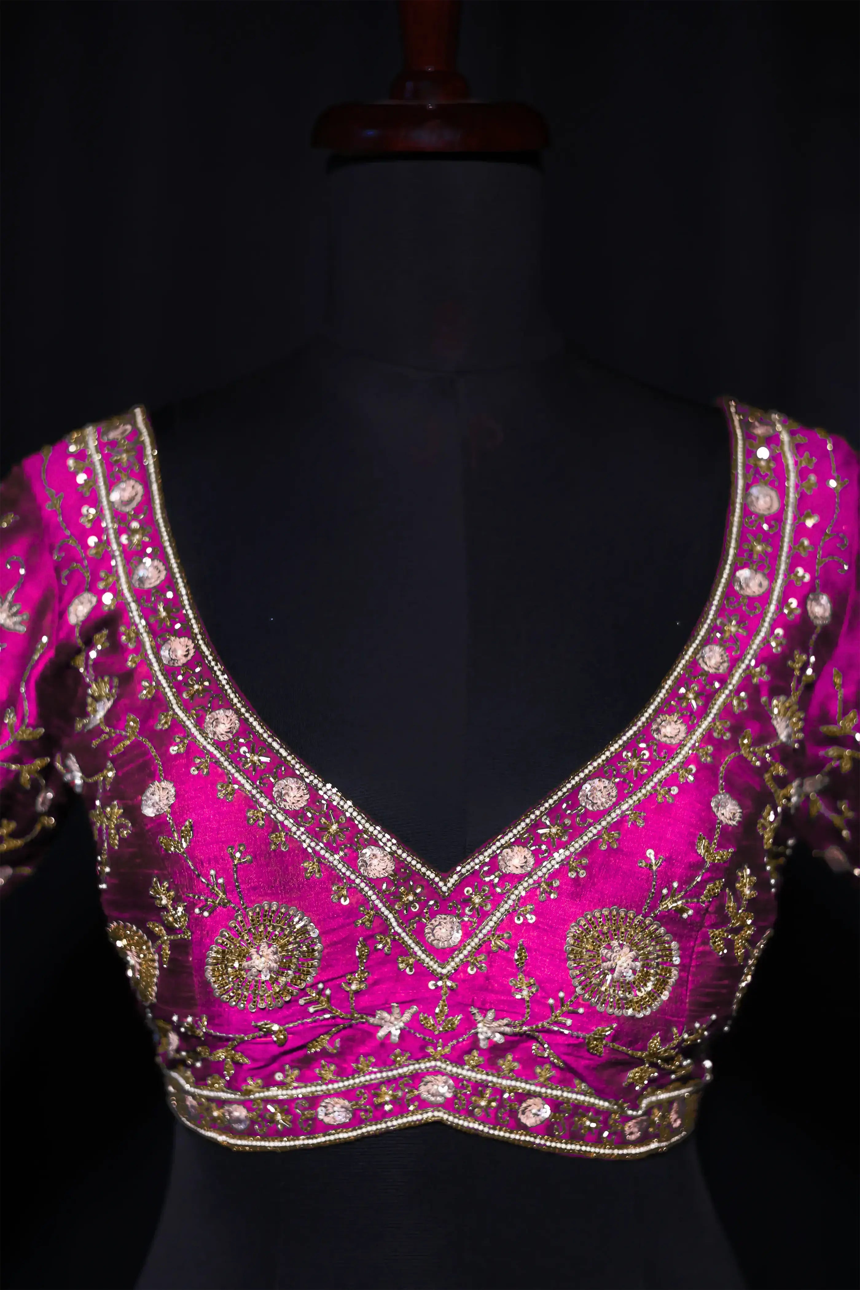 Rani Raw Silk Blouse For Women Jaal Style Party wear