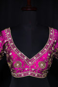 Rani Raw Silk Blouse For Women Jaal Style Party wear