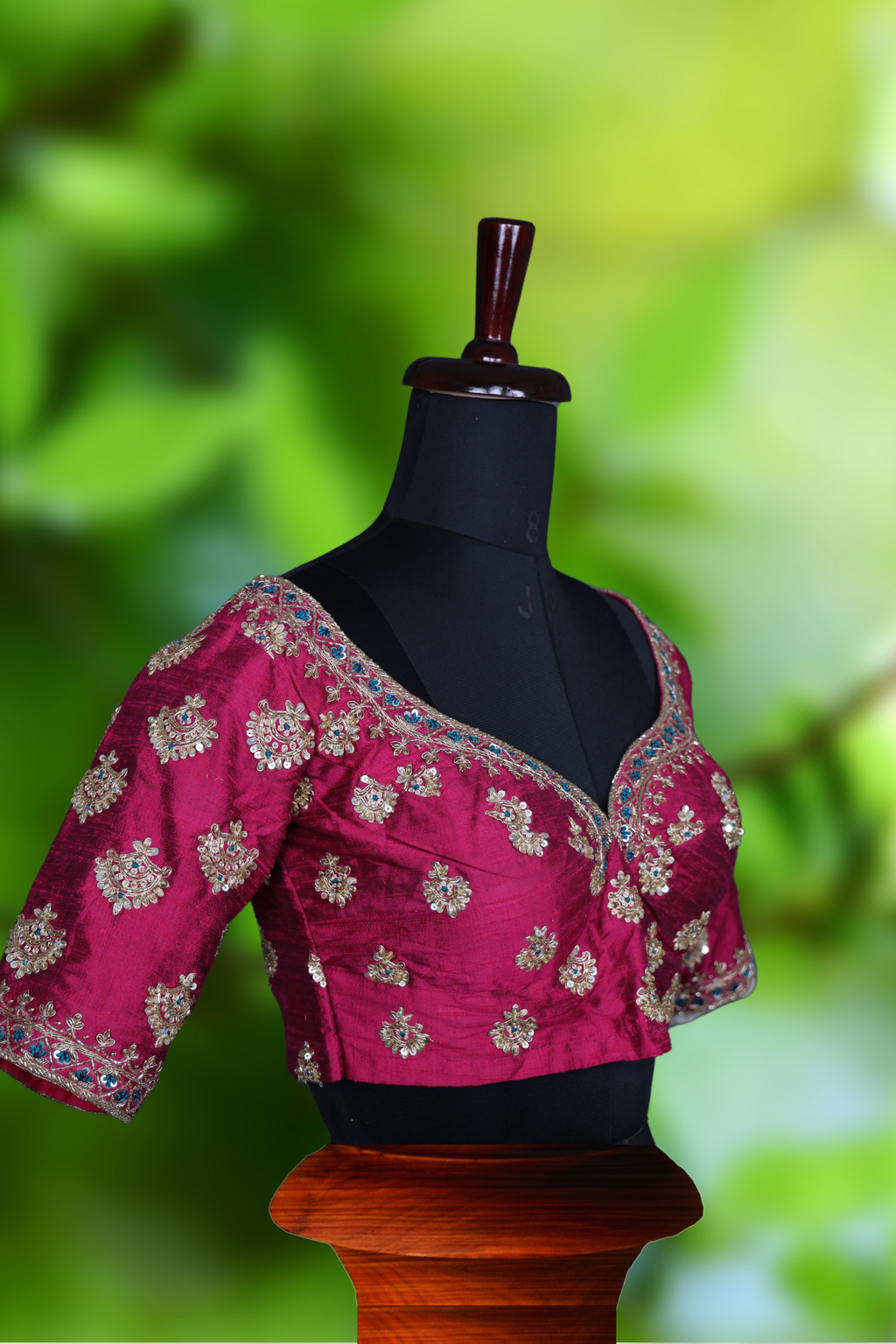 Rani Pink Raw Silk Zardosi Blouse