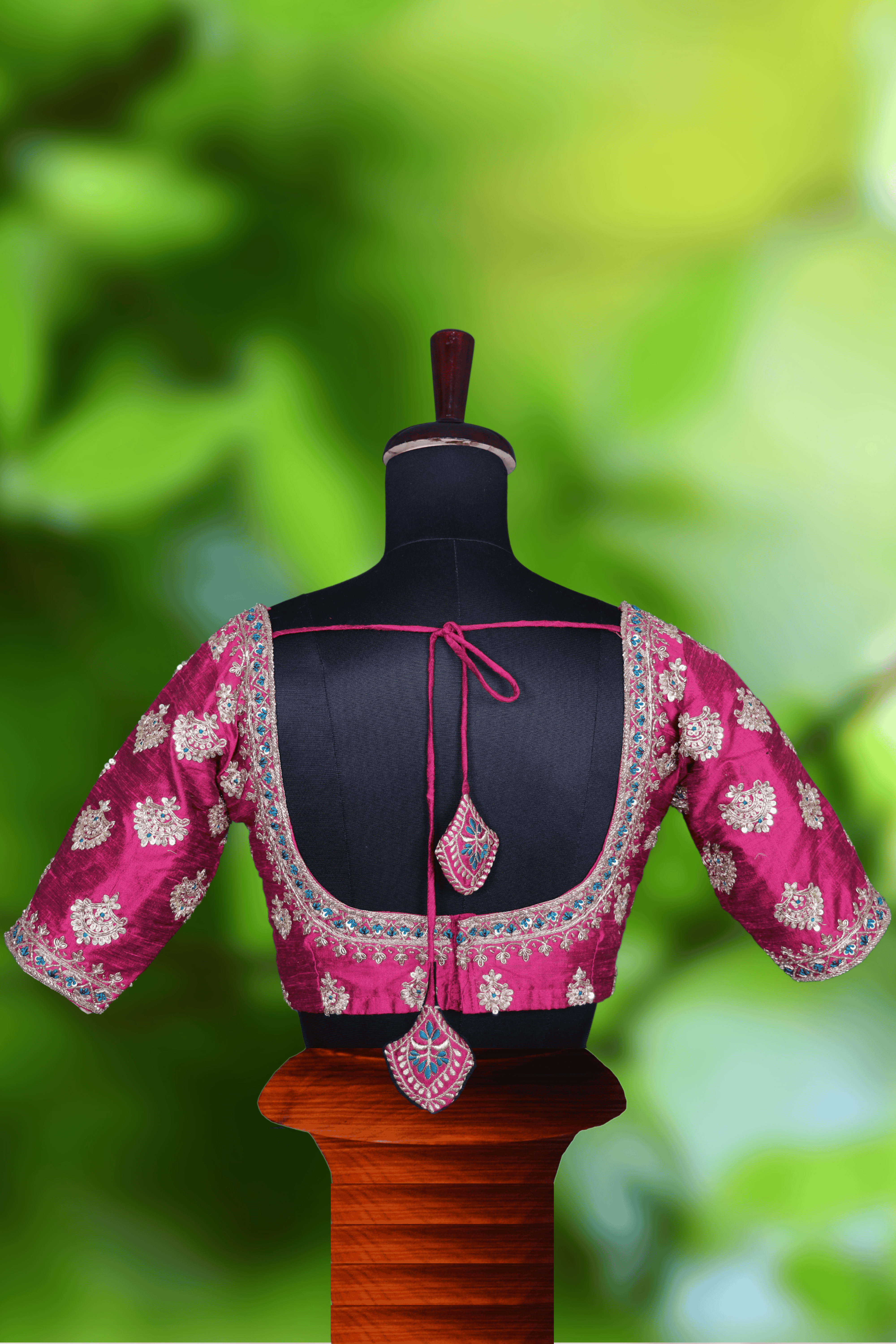 Rani Pink Raw Silk Zardosi Blouse