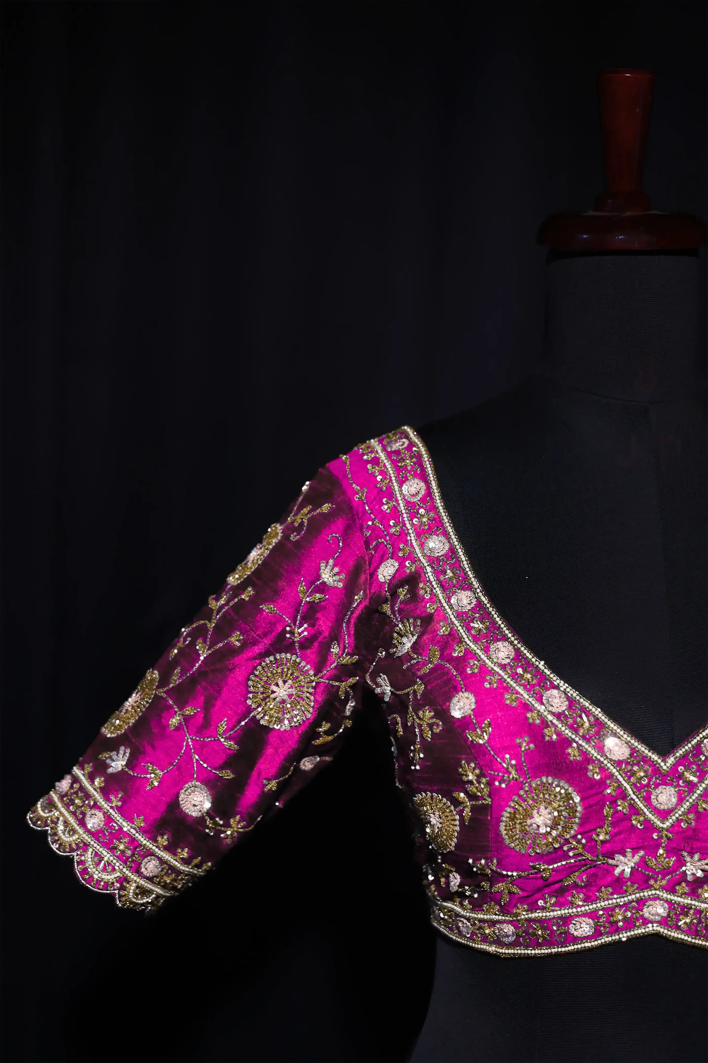 Rani Raw Silk Blouse For Women Jaal Style Party wear