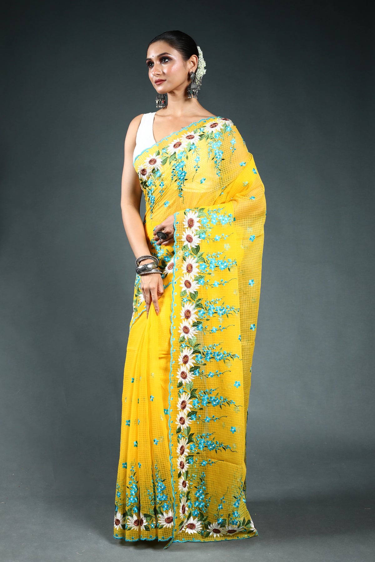 EBS244B4 - Embroidery Saree Yellow - blouse