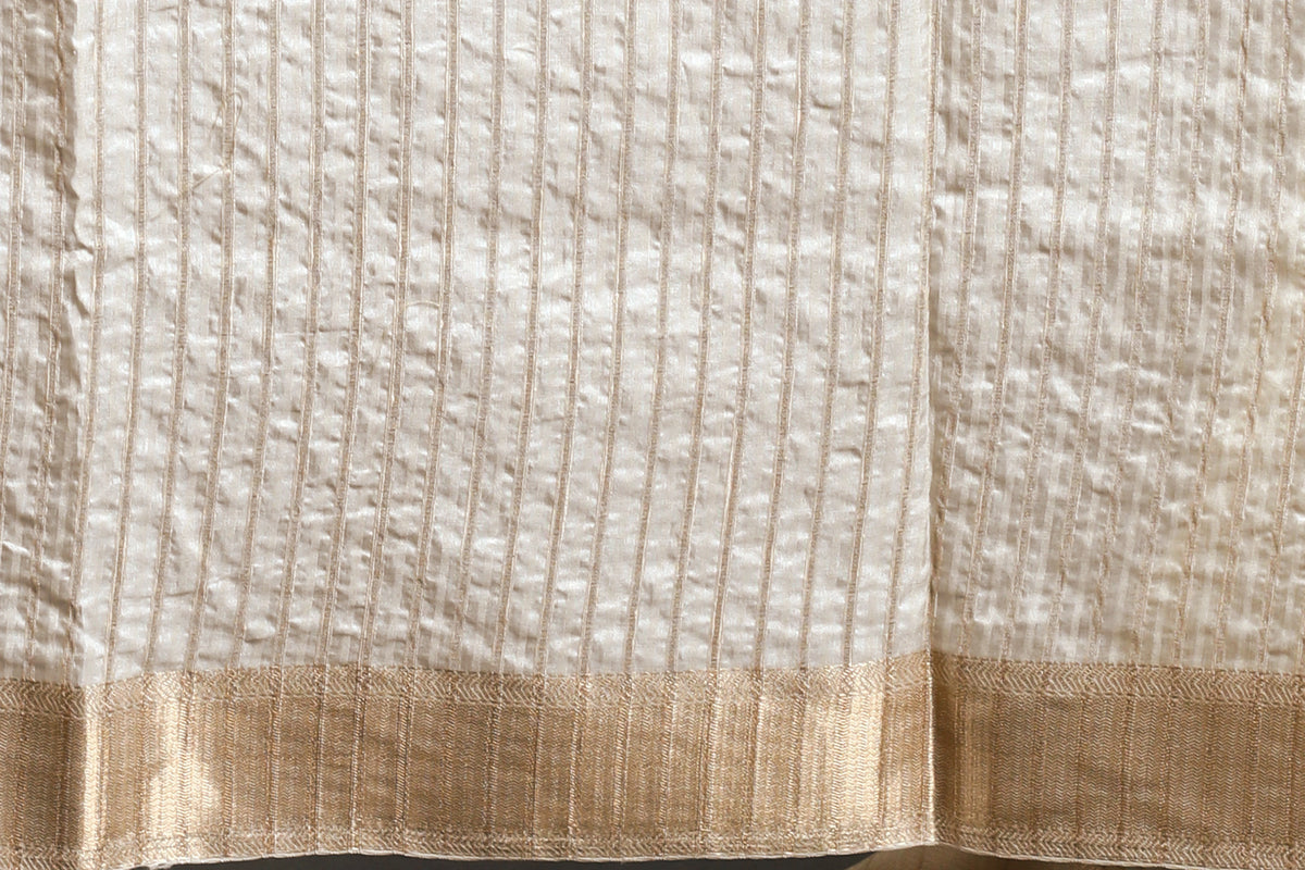 EBS243B4 - Silk Saree Offwhite - detail 3