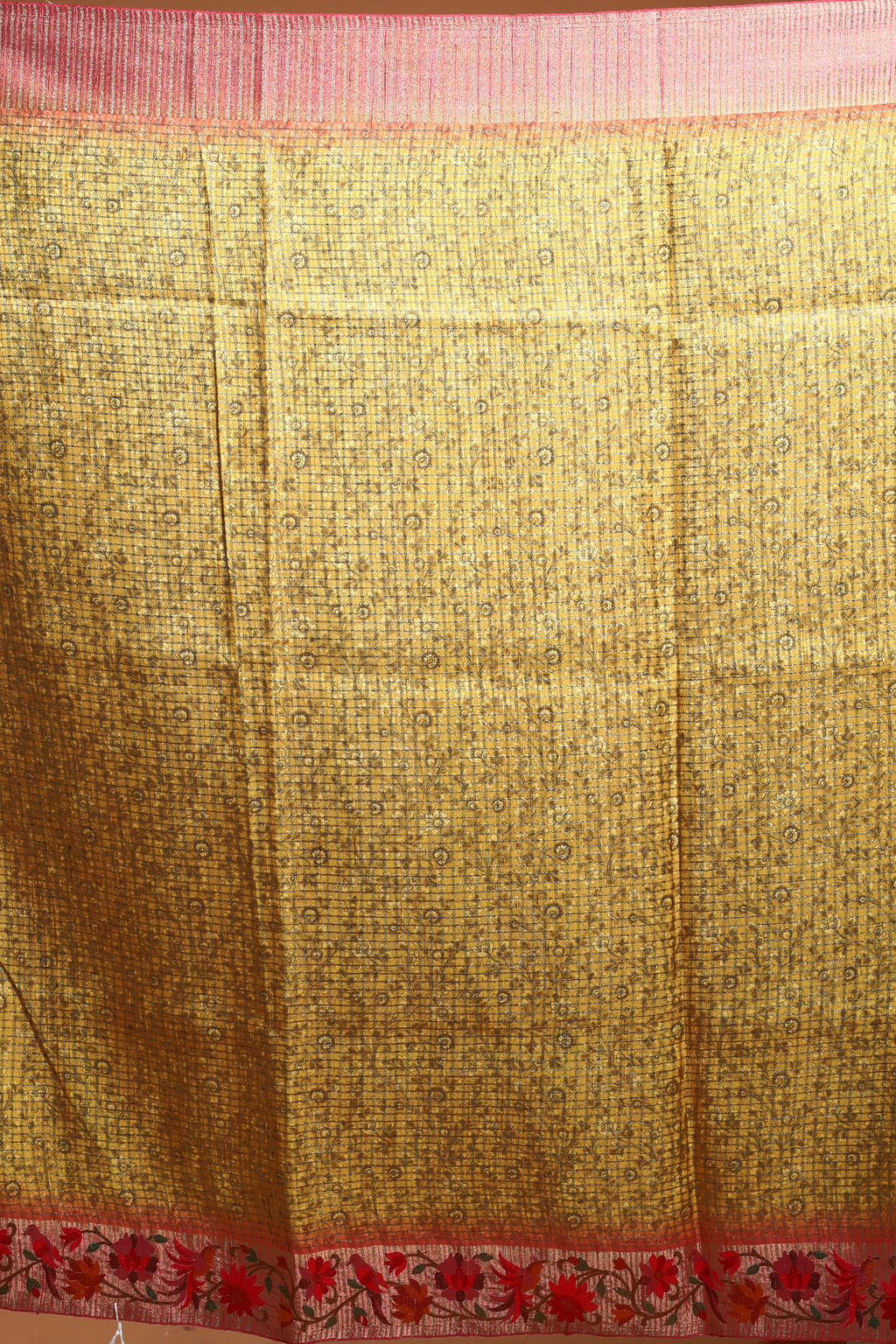 EBS242B4 - Linen Silk Saree Mustard - detail 2