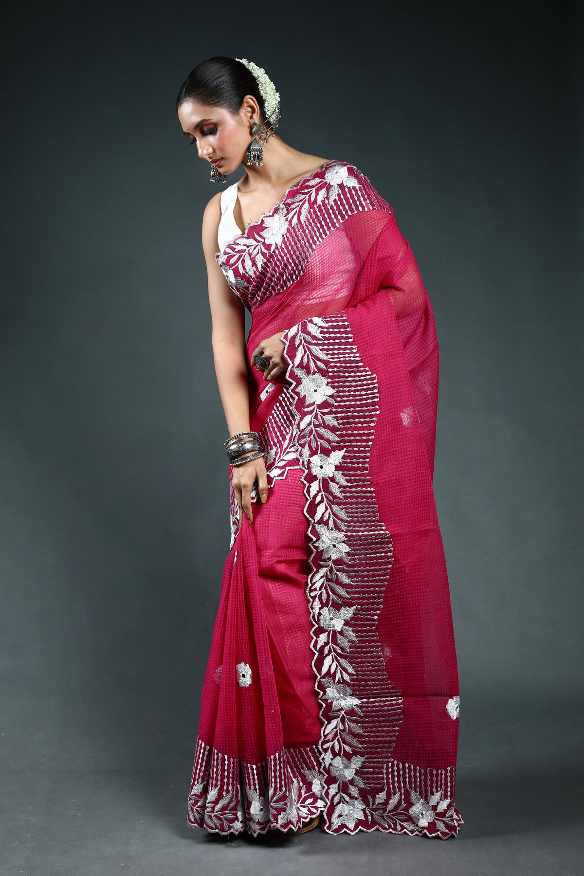 EBS245B4 - Embroidery Saree Rani Pink - blouse