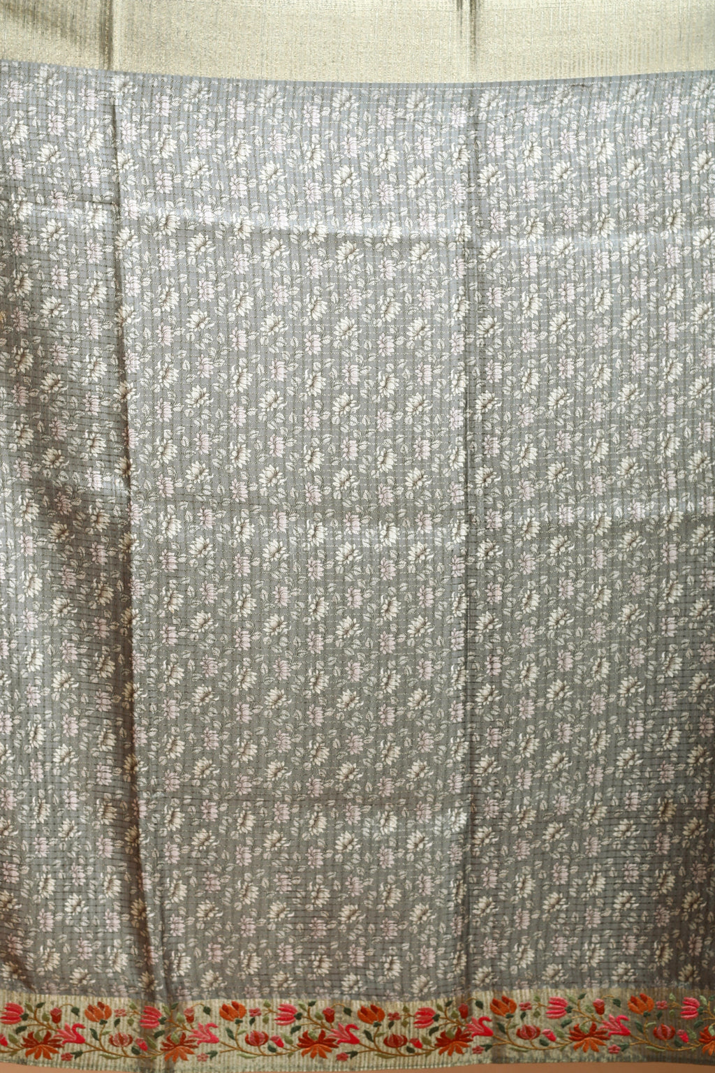 EBS241B4 - Linen Silk Saree Steel - detail 2