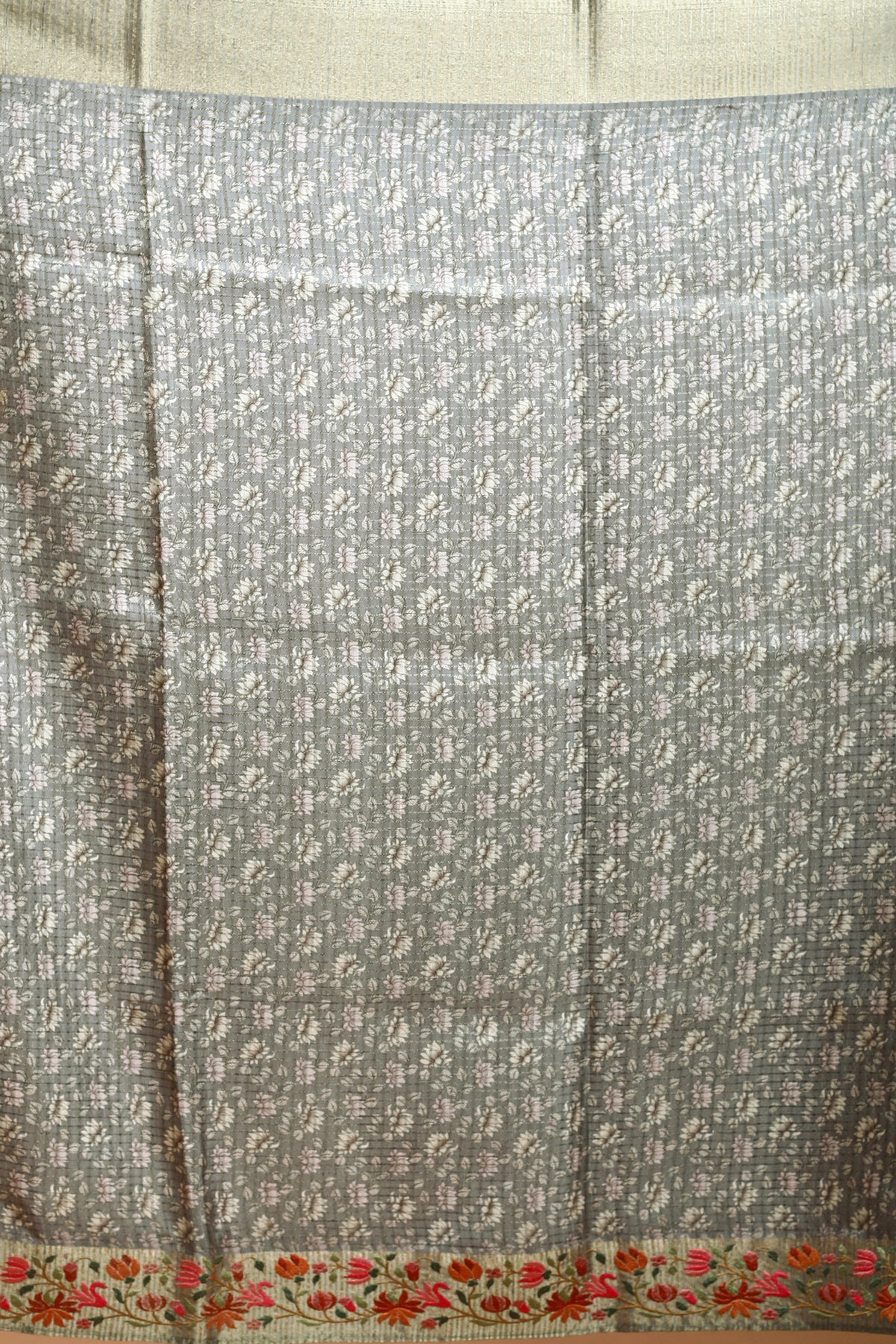 EBS241B4 - Linen Silk Saree Steel - detail 2