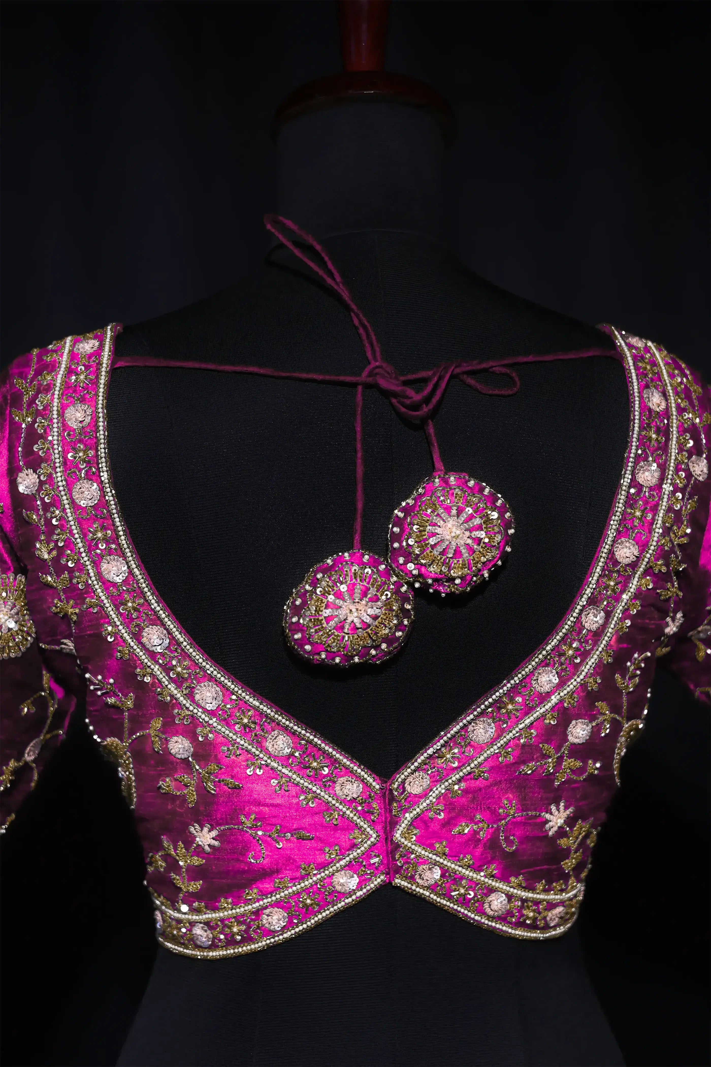 Rani Raw Silk Blouse For Women Jaal Style Party wear