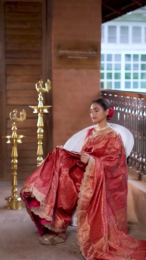 Brocade kanjivaram Zardosi Work